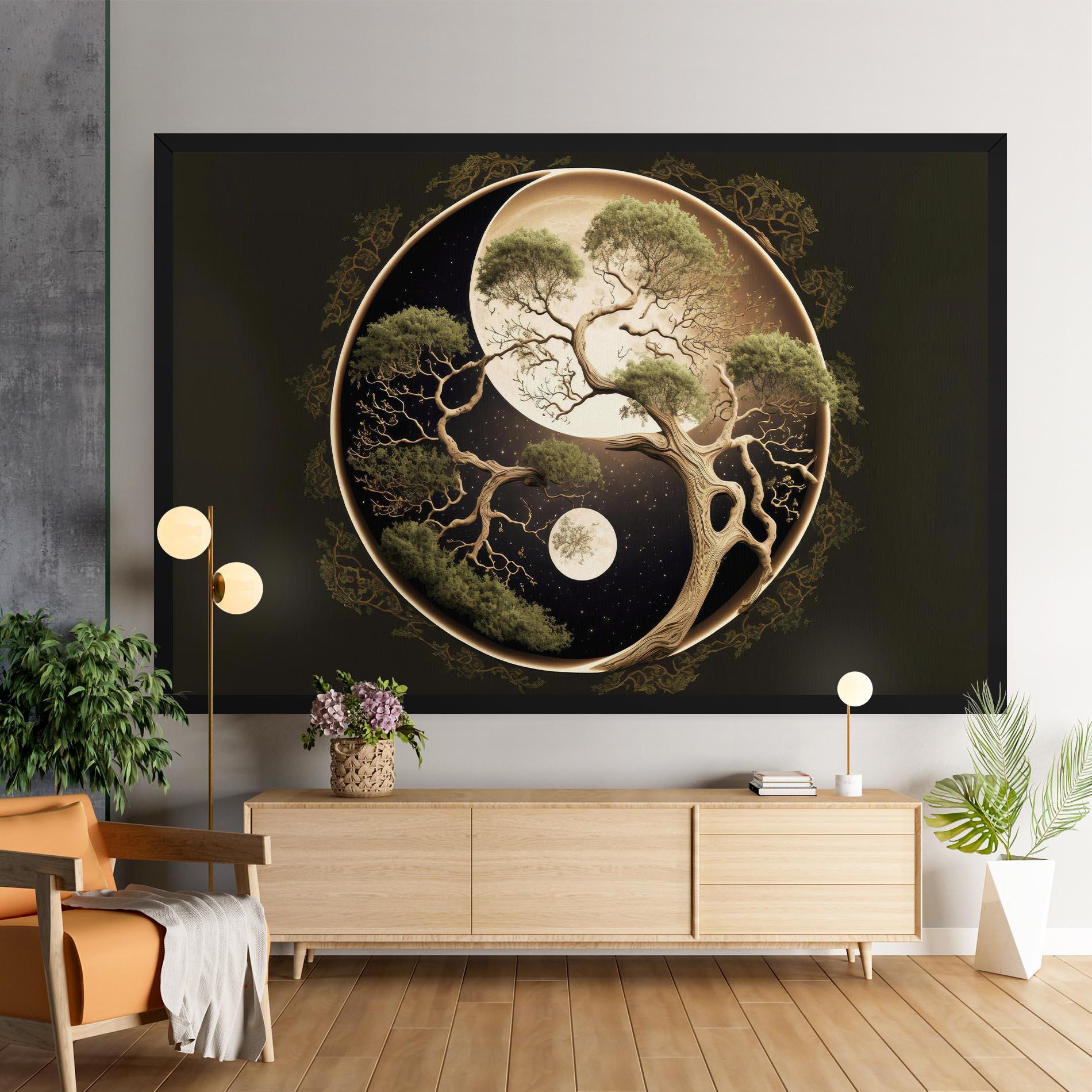 Tablou Canvas Green Tree Yinyang mockup 9