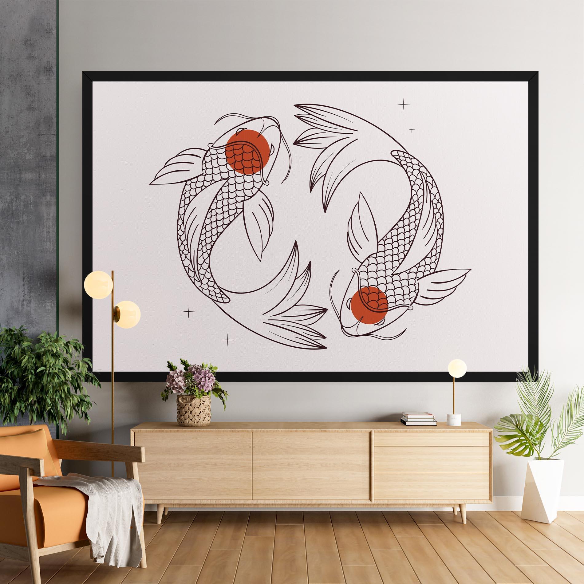Tablou Canvas Koi Yinyang Art mockup 9