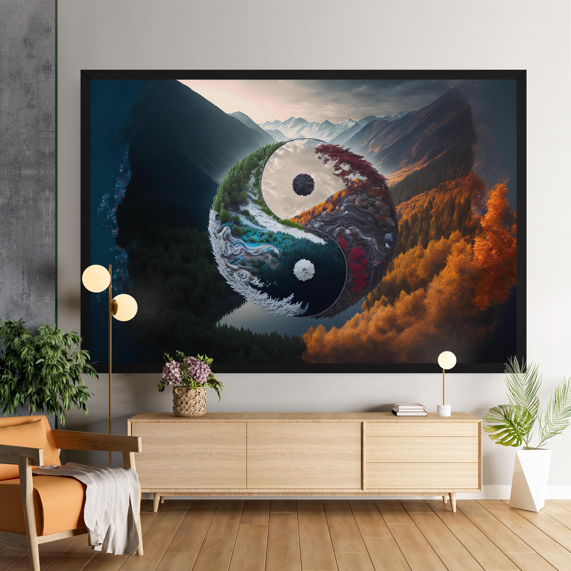 Tablou Canvas Mountain Yinyang mockup 9