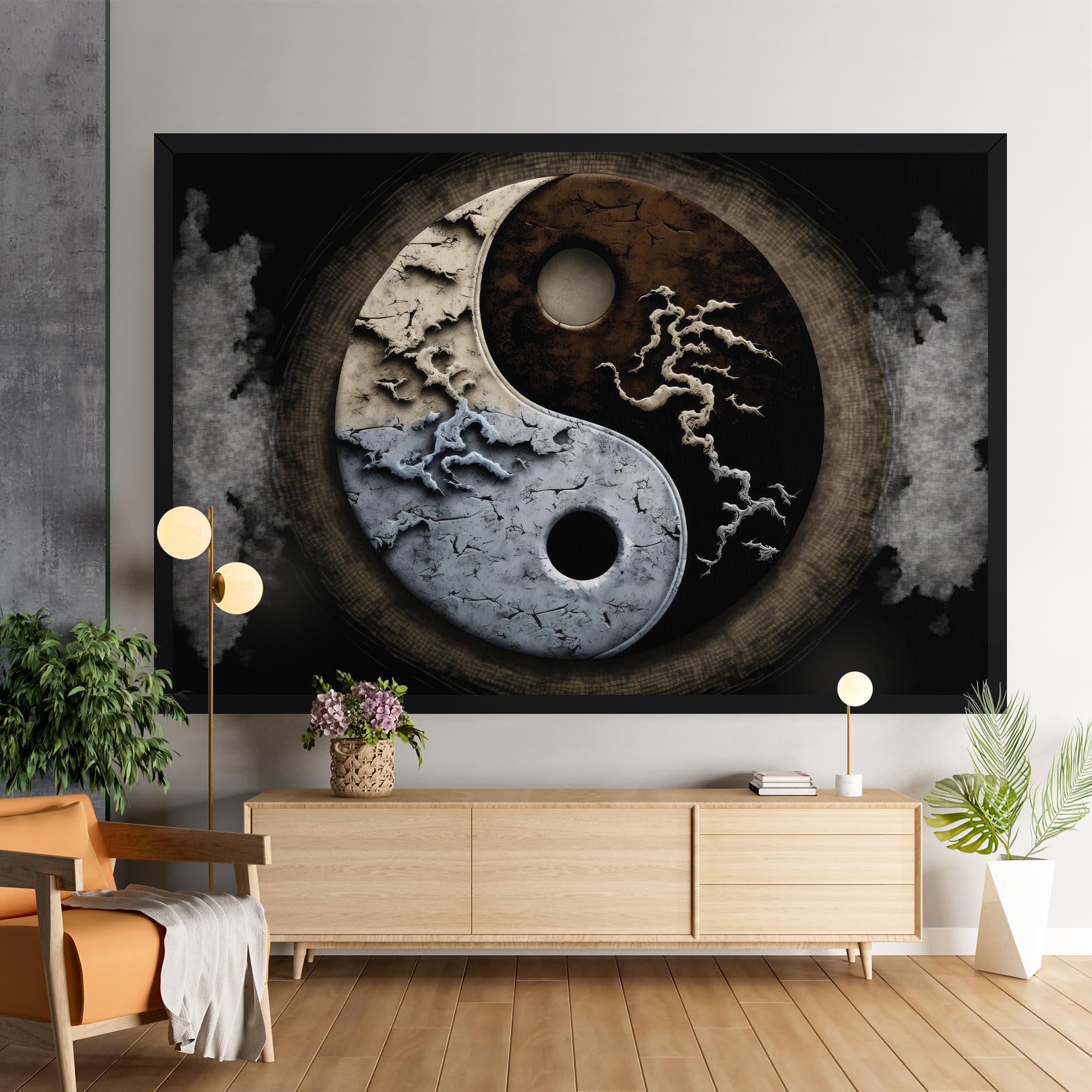 Tablou Canvas Vintage Yinyang mockup 9