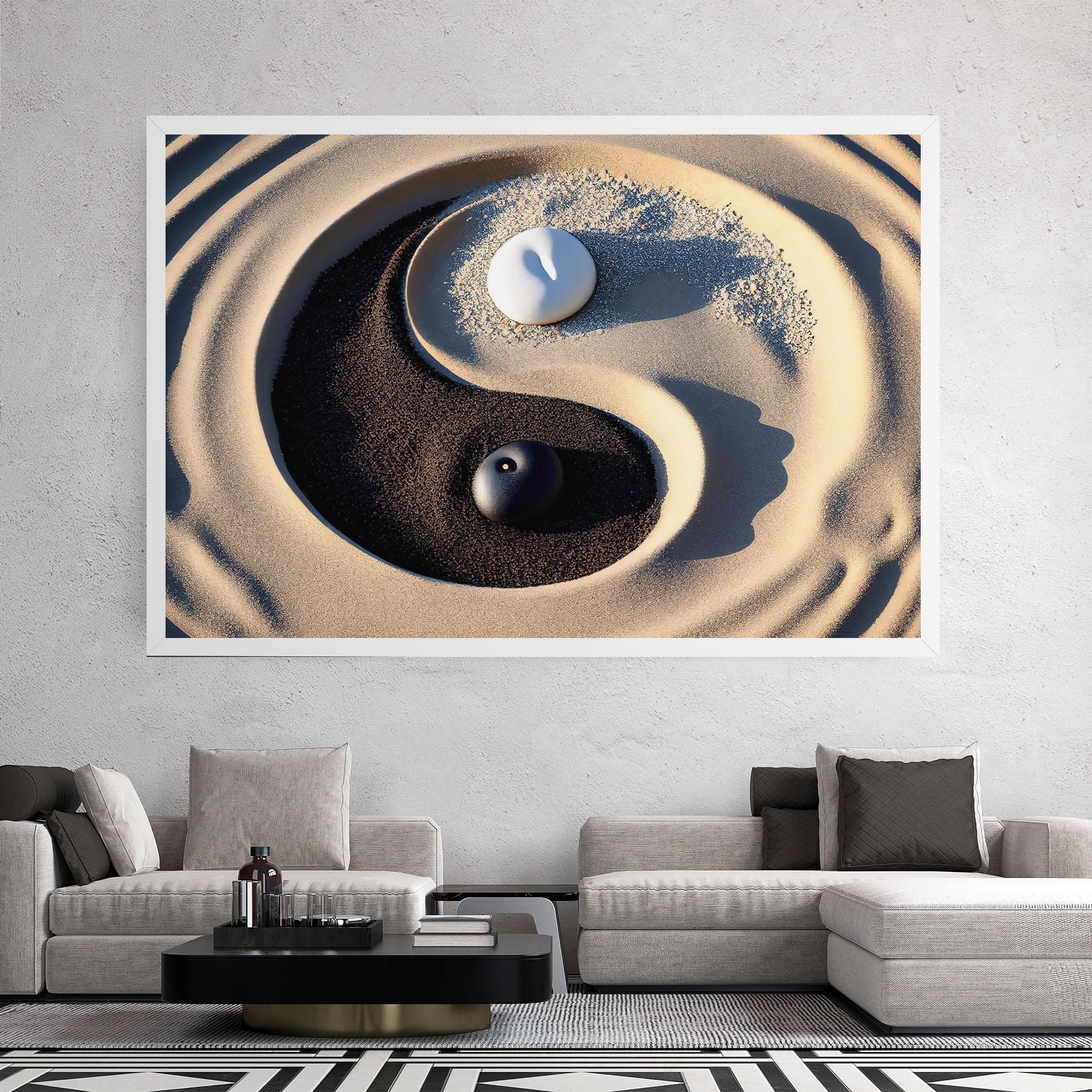 Tablou Canvas Black Sand Yinyang mockup 2