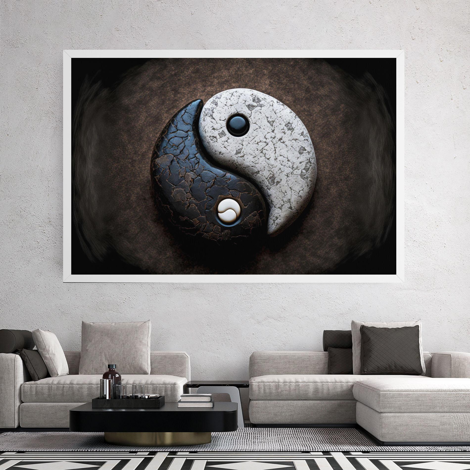 Tablou Canvas Black Stone Yinyang mockup 2