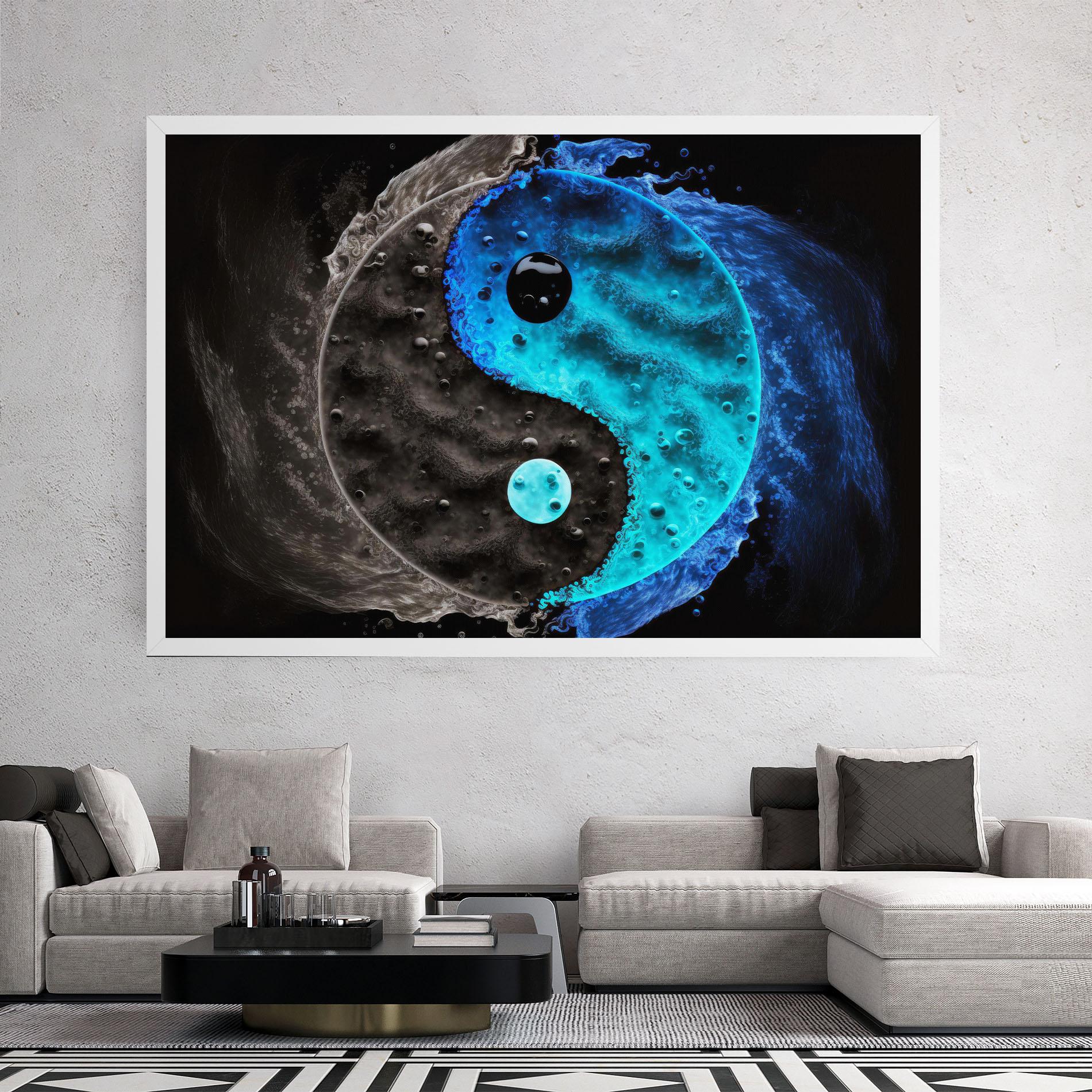 Tablou Canvas Blue Water Yinyang mockup 2