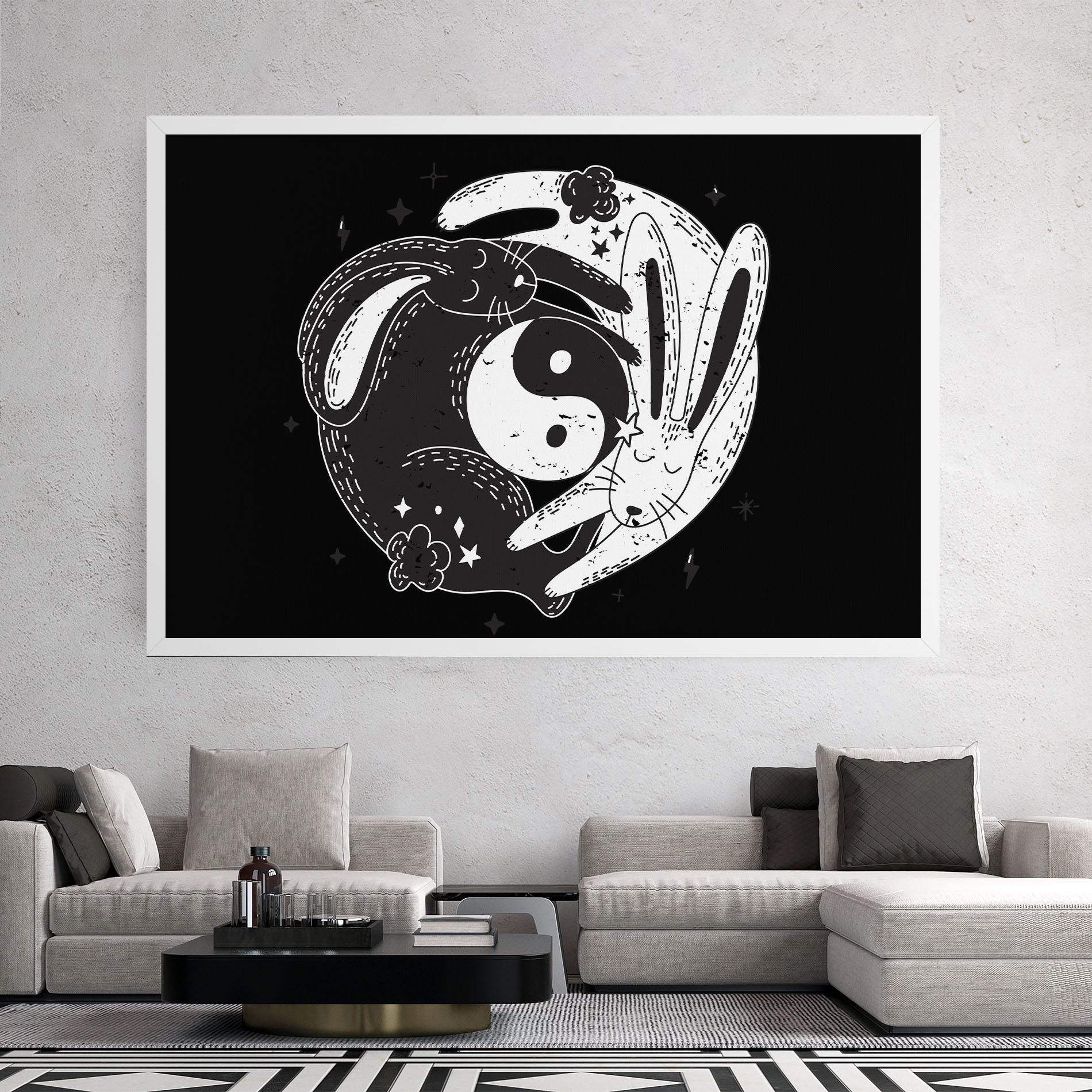 Tablou Canvas Bunny Yinyang mockup 2