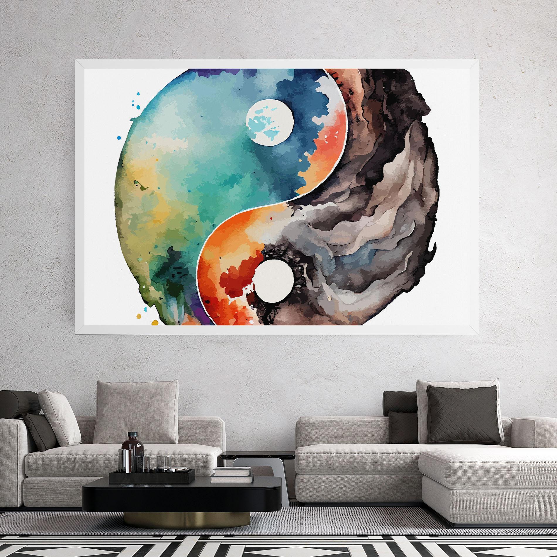 Tablou Canvas Earth Yinyang Art mockup 2