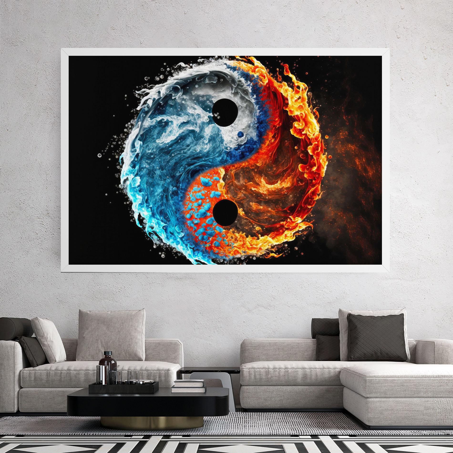 Tablou Canvas Fire Water Yin Yang mockup 2