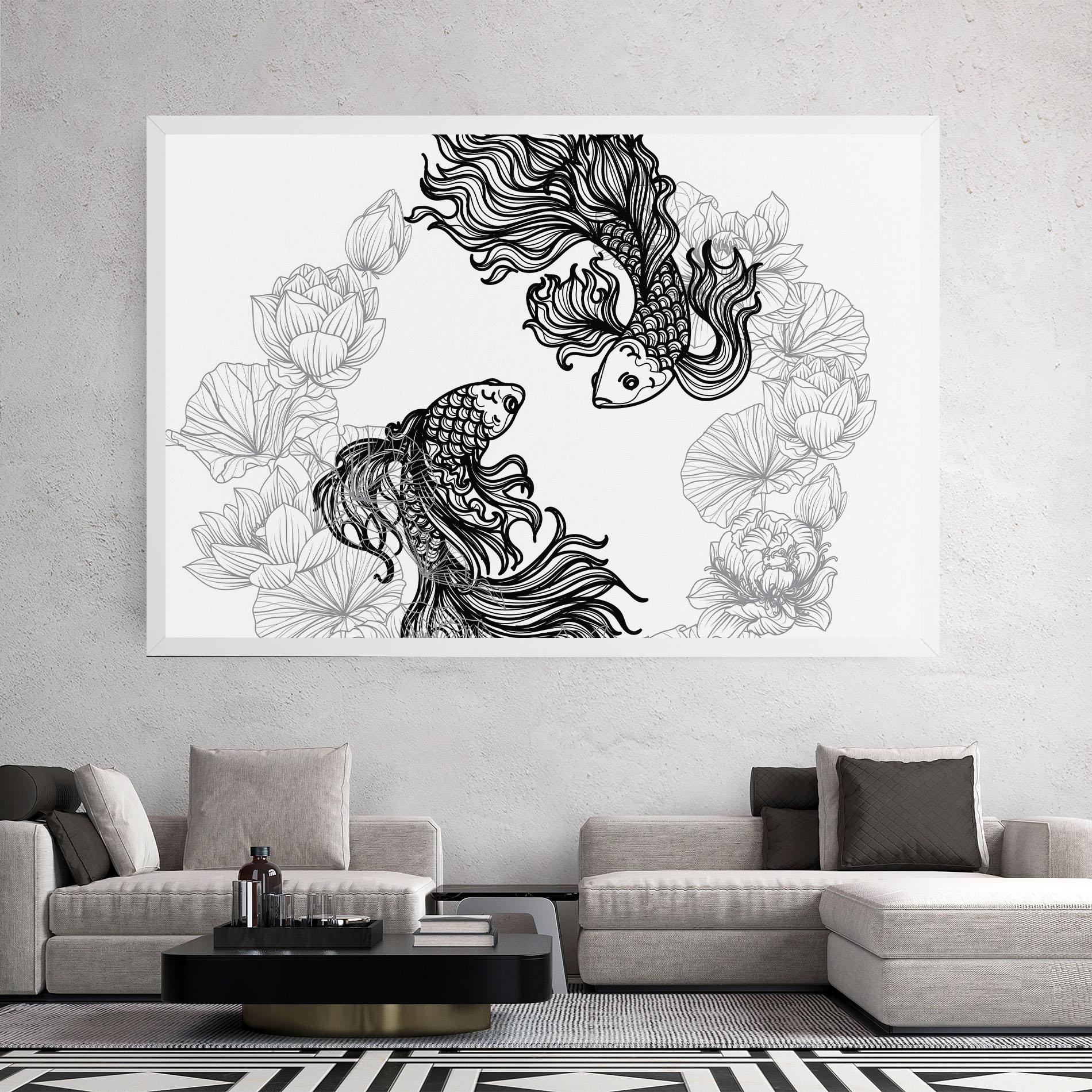 Tablou Canvas Fish Yinyang mockup 2