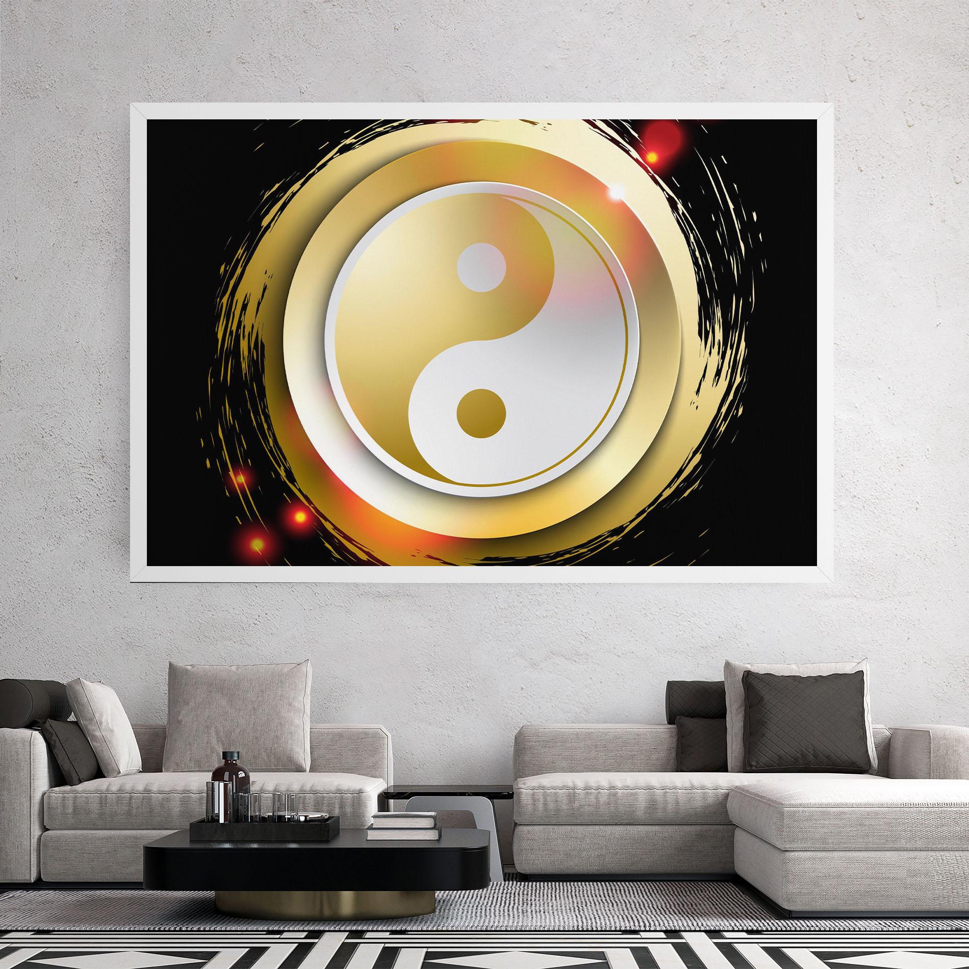 Tablou Canvas Gold Light Yinyang mockup 2
