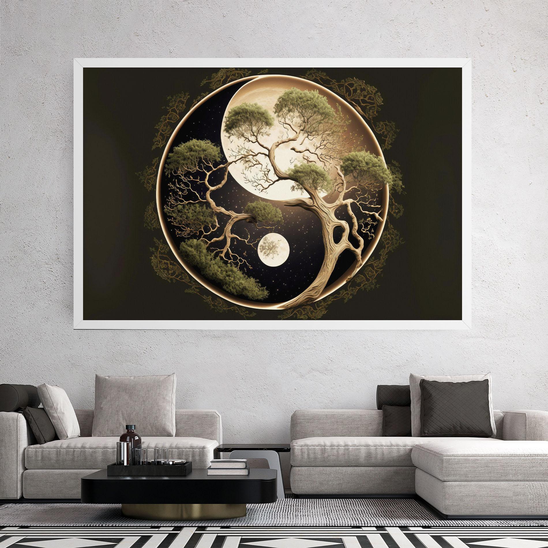 Tablou Canvas Green Tree Yinyang mockup 2