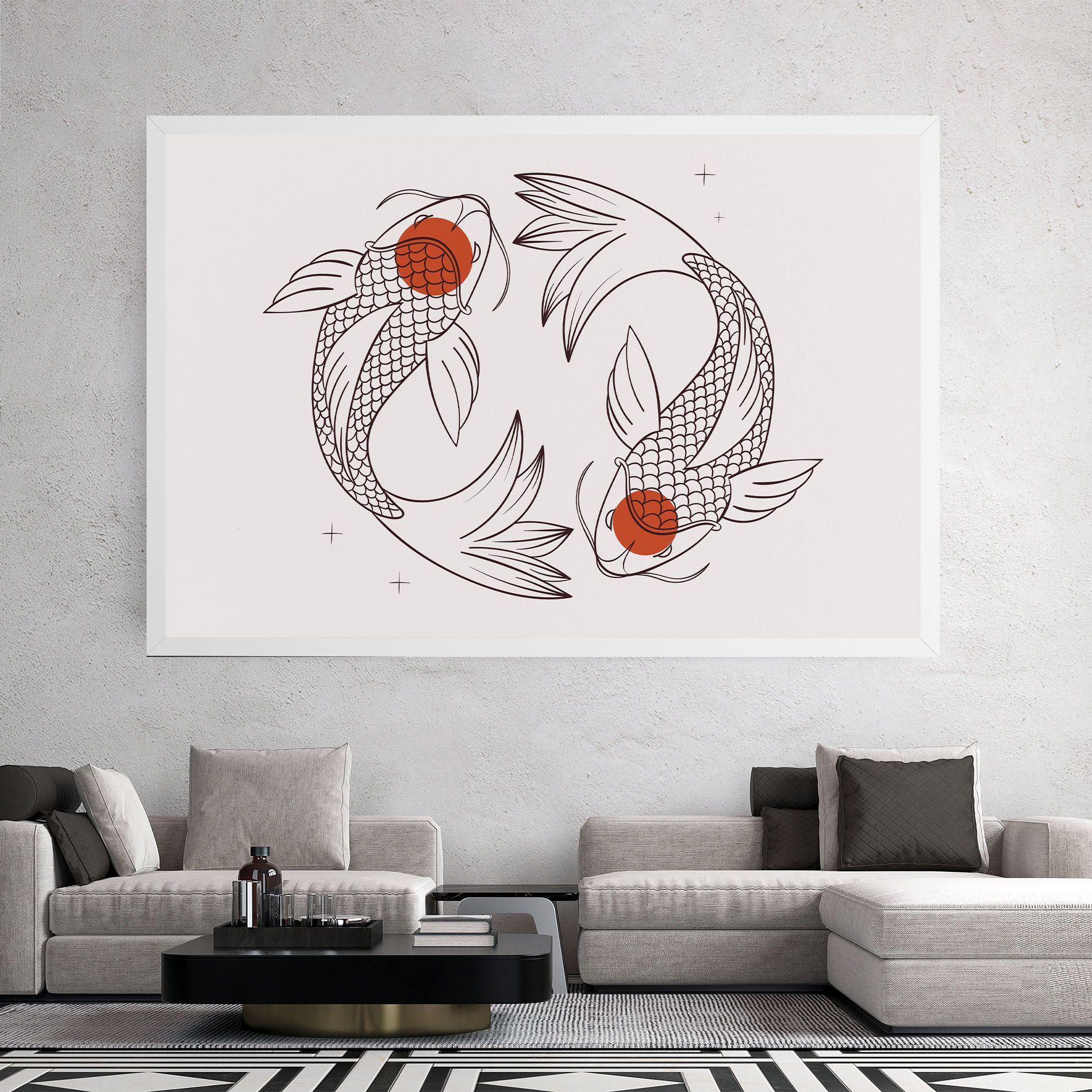 Koi Yinyang Art mockup 2