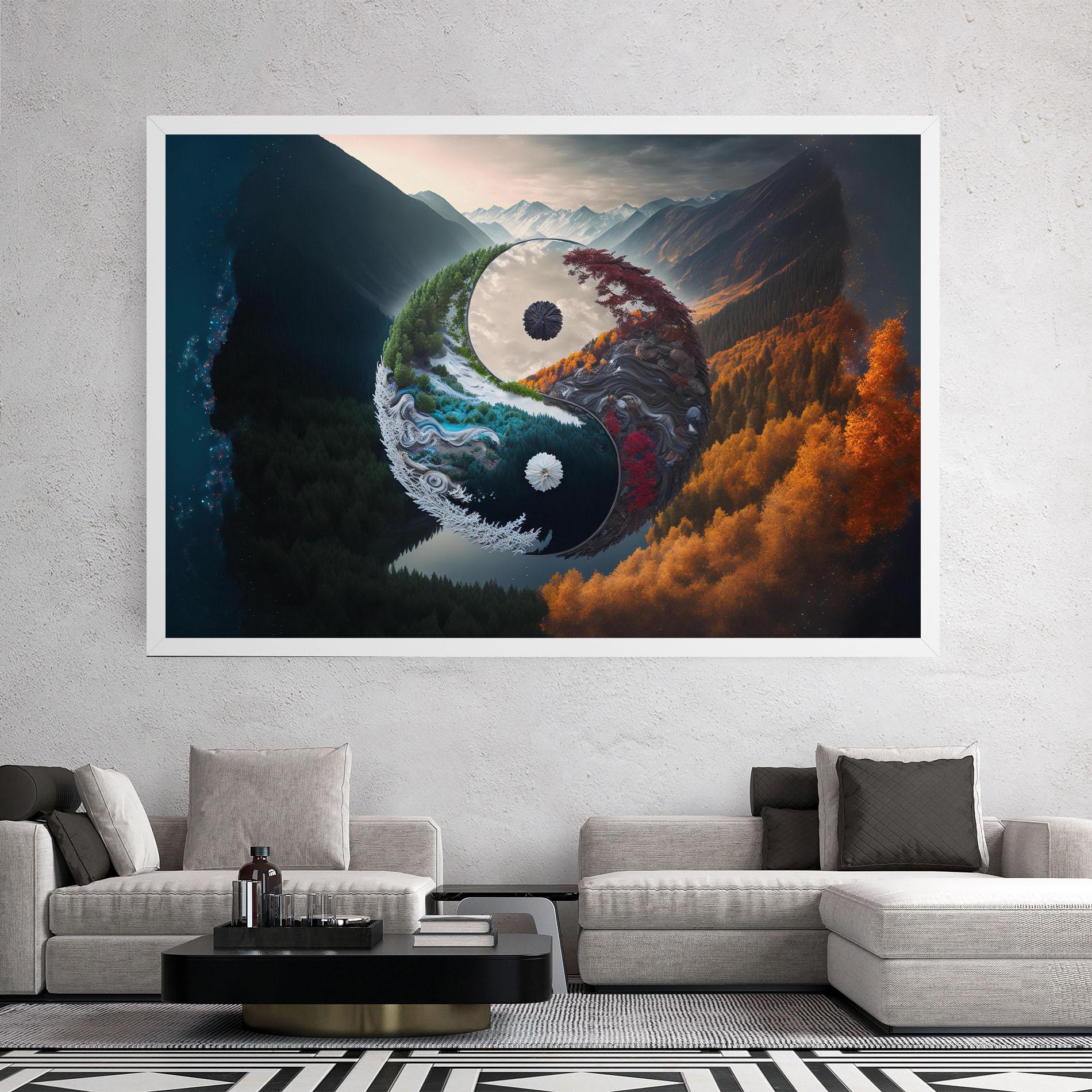 Tablou Canvas Mountain Yinyang mockup 2