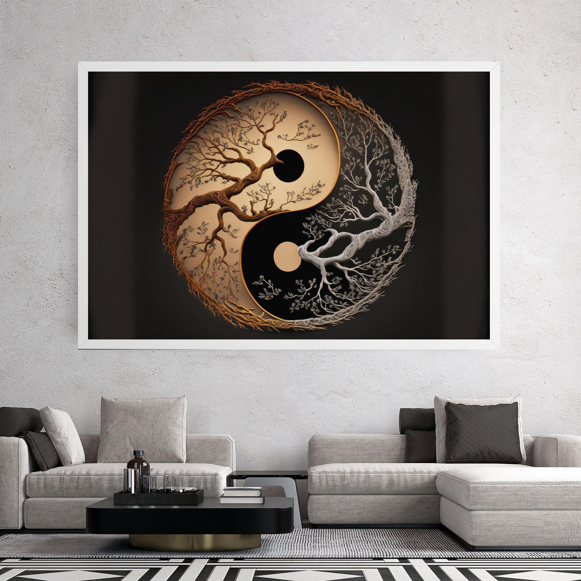 Tablou Canvas Old Tree Yinyang mockup 2