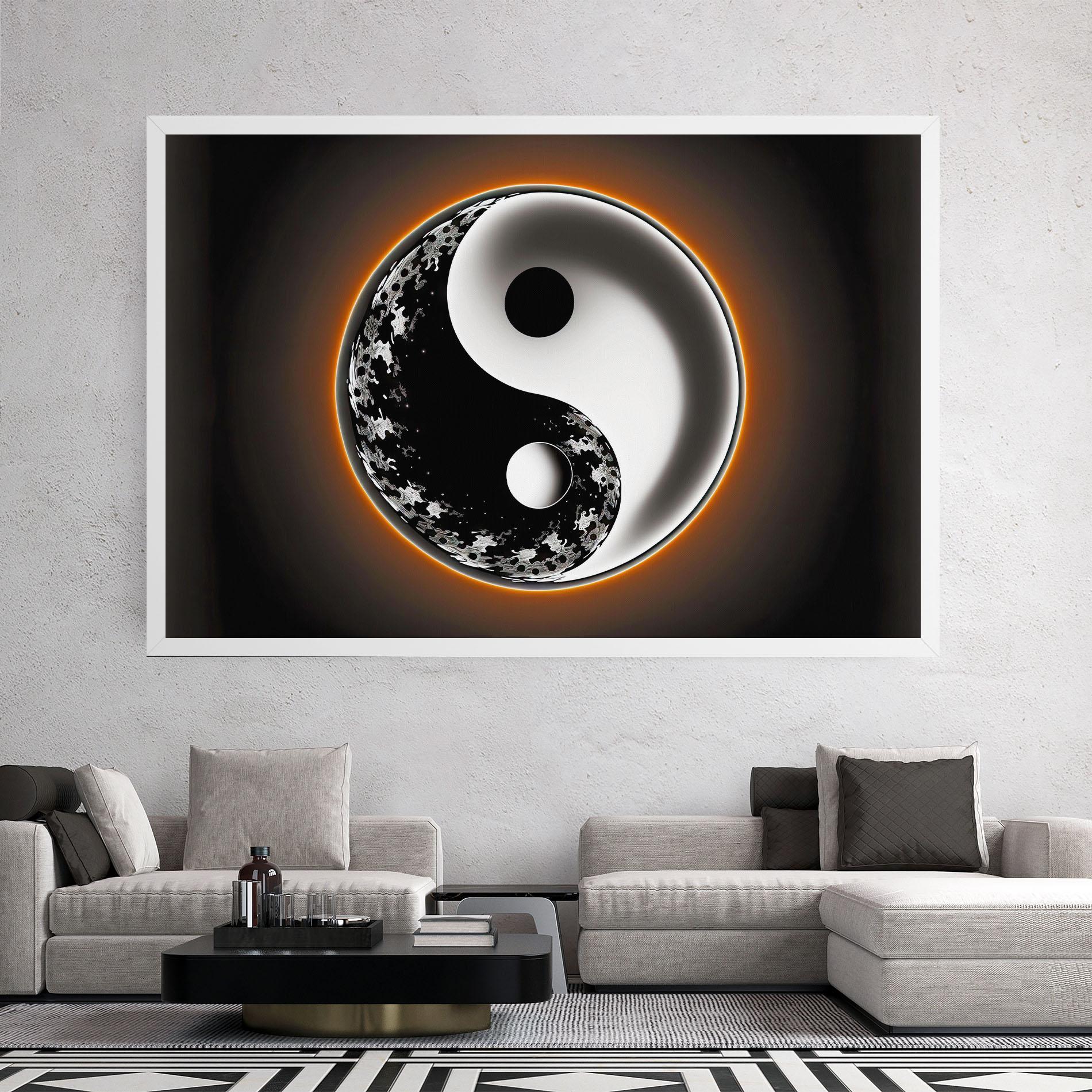 Tablou Canvas Purple Light Yinyang mockup 2