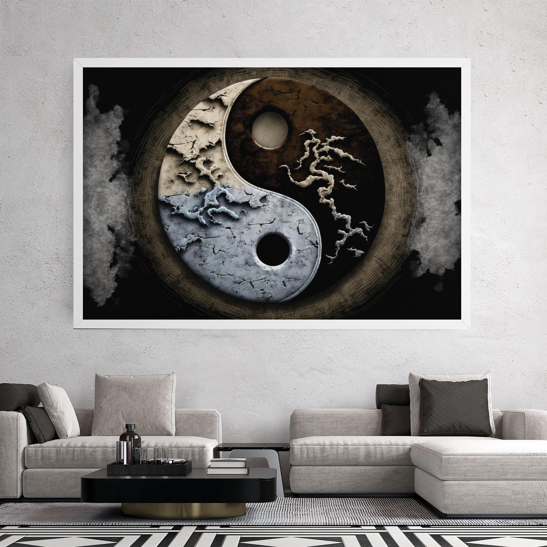 Tablou Canvas Vintage Yinyang mockup 2