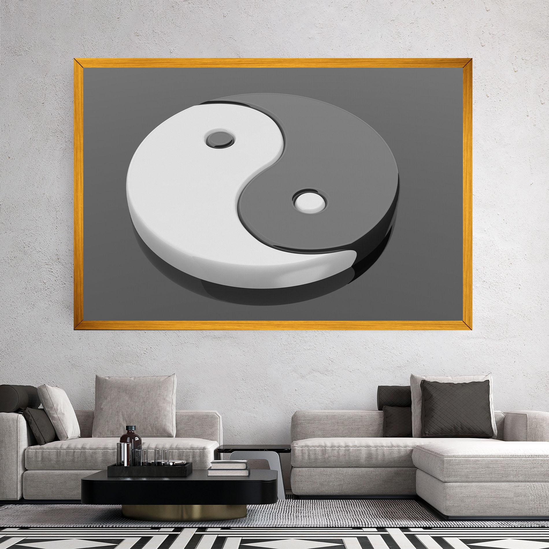 Tablou Canvas 3d Yinyang mockup 2