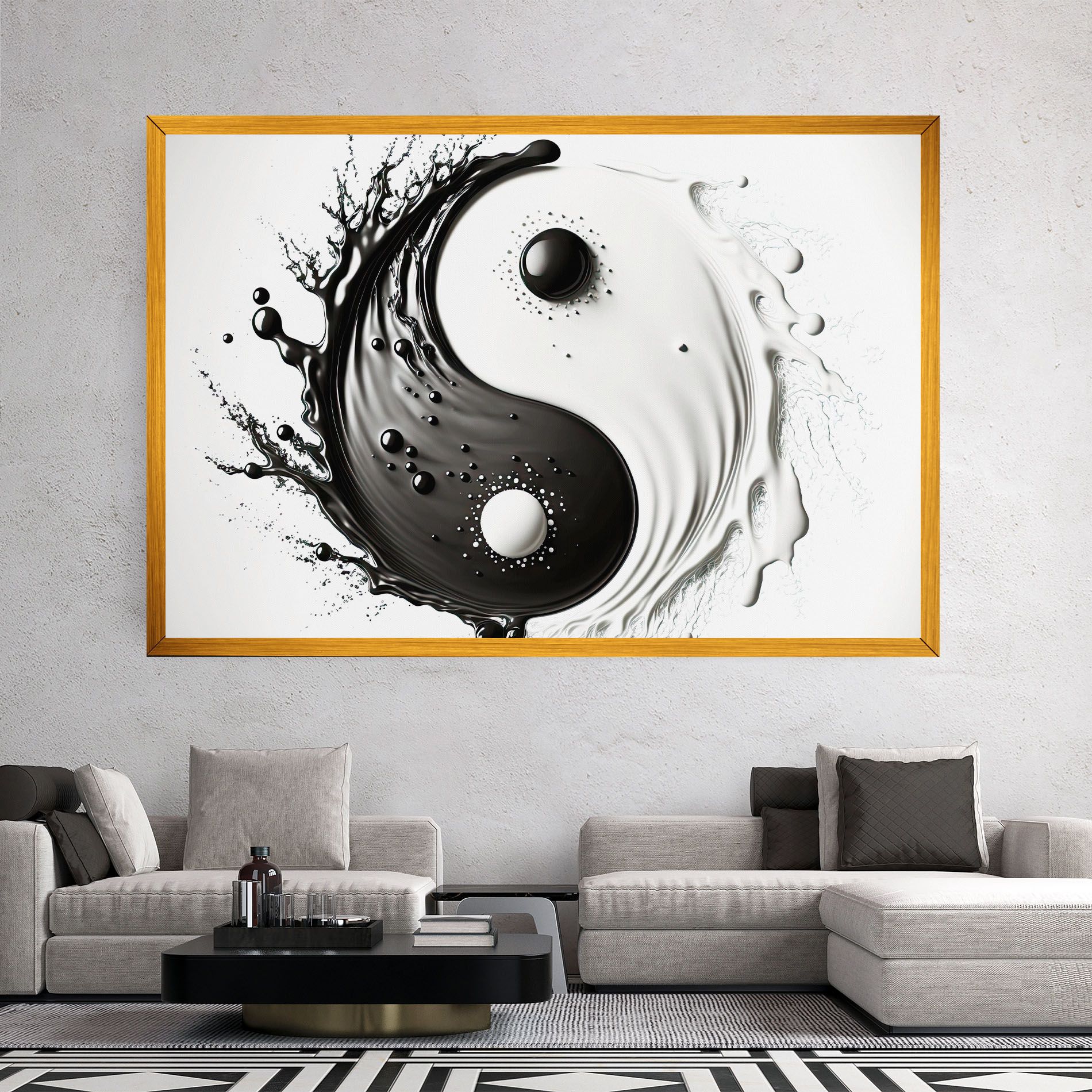 Black Liquid Yinyang mockup 2