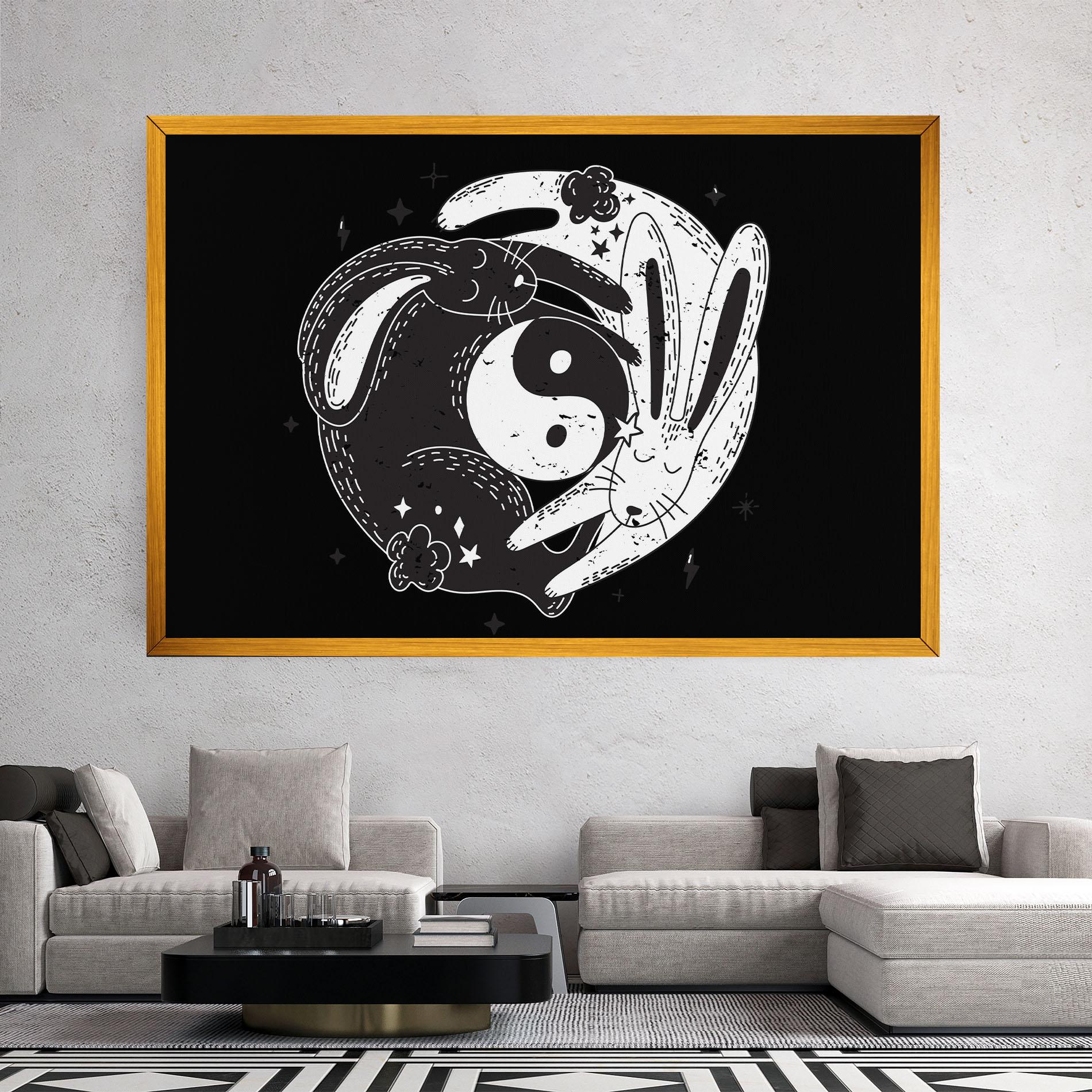Tablou Canvas Bunny Yinyang mockup 2