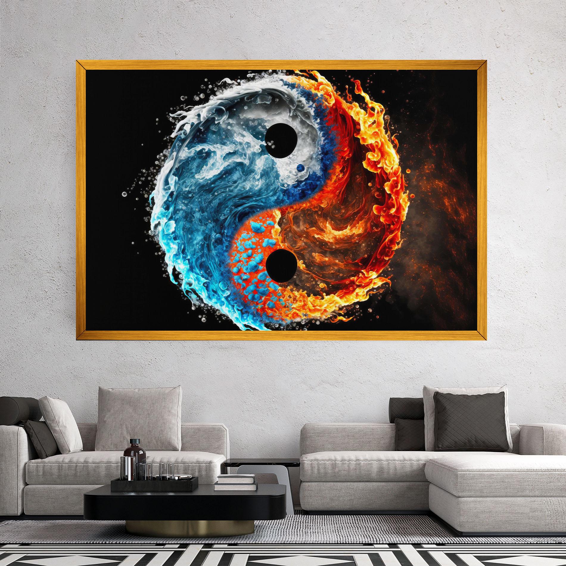 Tablou Canvas Fire Water Yin Yang mockup 2
