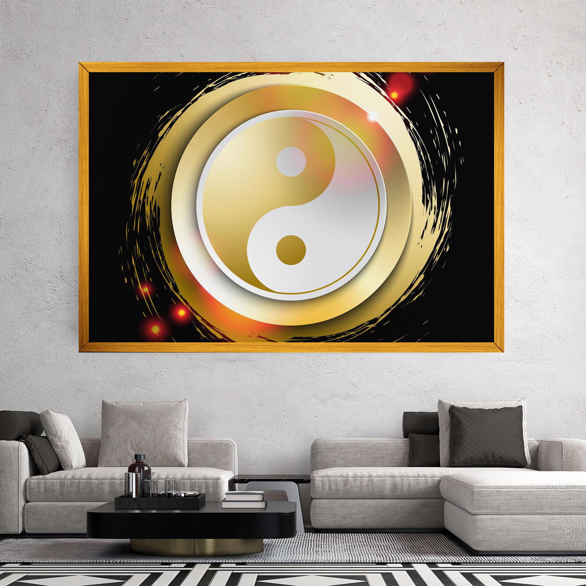 Tablou Canvas Gold Light Yinyang mockup 2