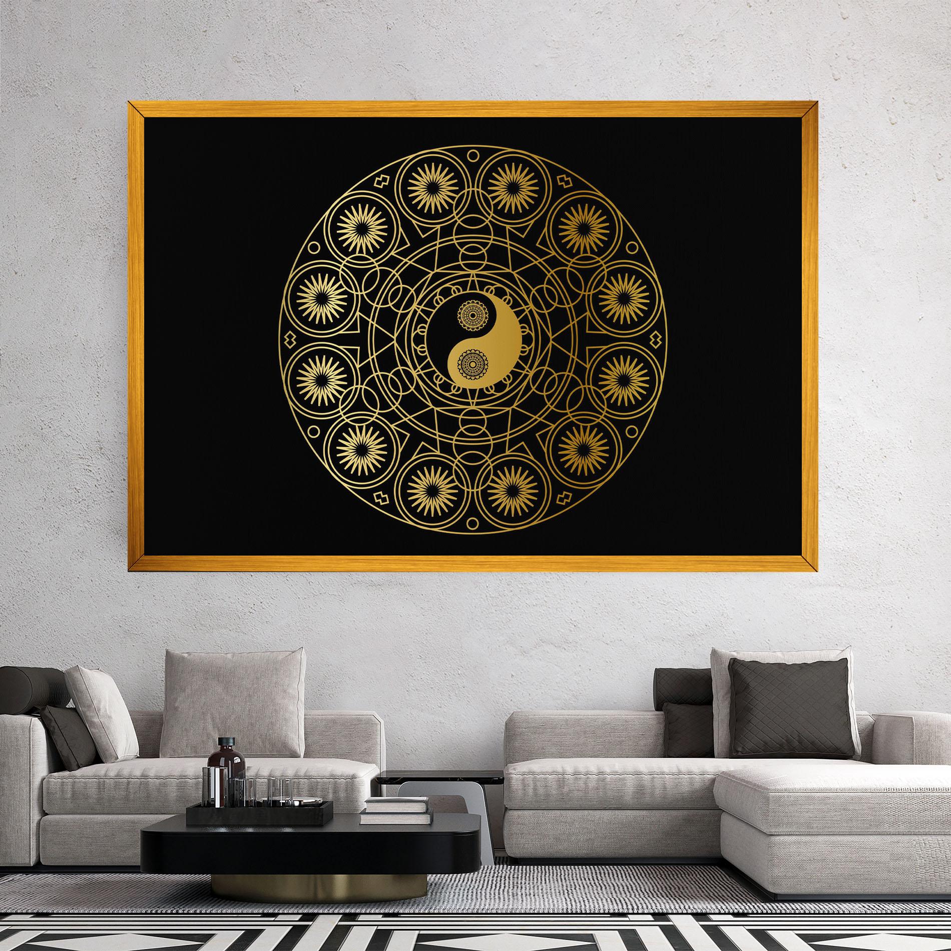 Tablou Canvas Gold Meditation Mandala mockup 2