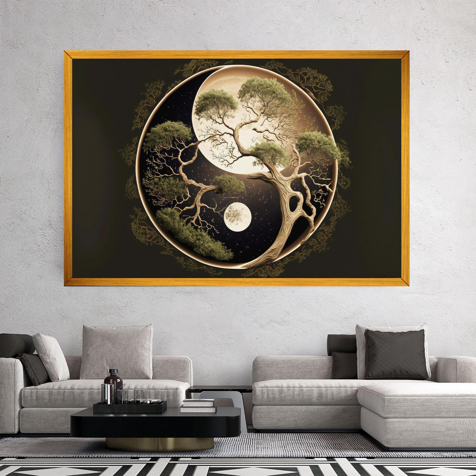 Tablou Canvas Green Tree Yinyang mockup 2