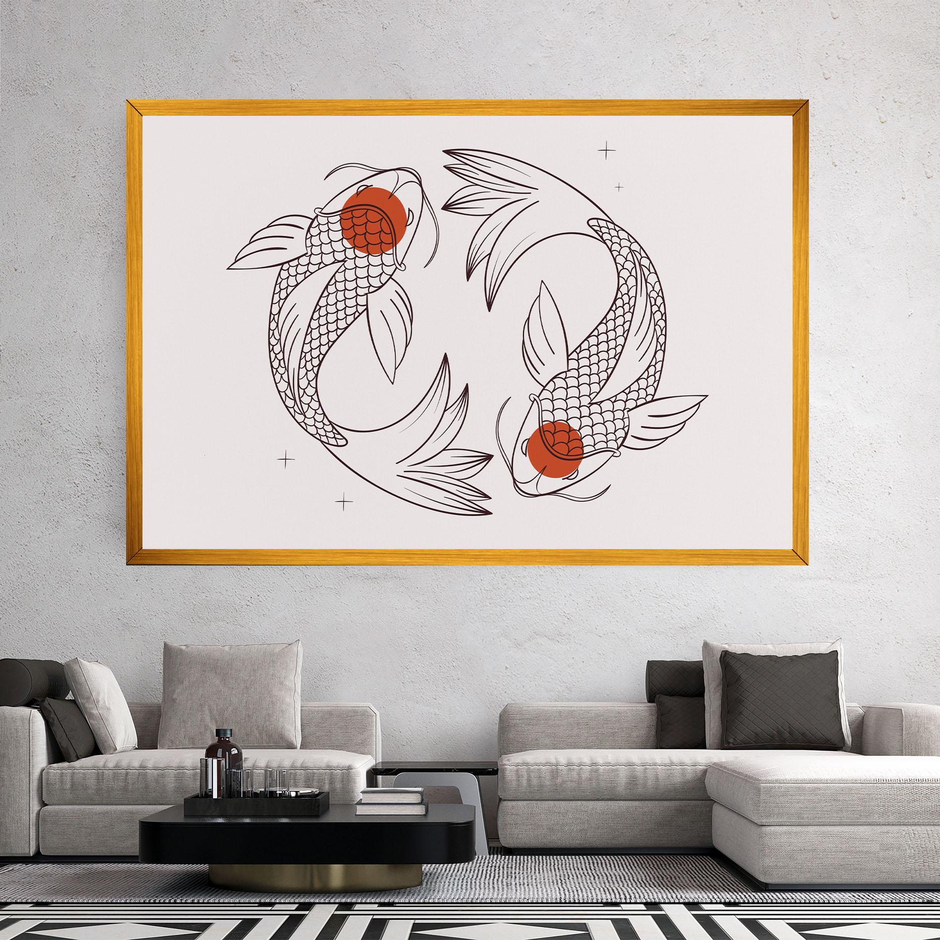Tablou Canvas Koi Yinyang Art mockup 2