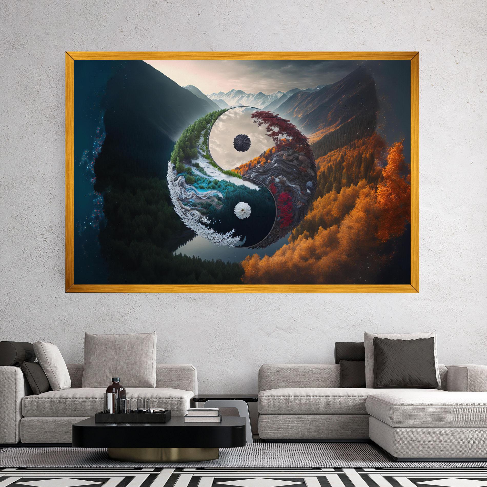 Tablou Canvas Mountain Yinyang mockup 2