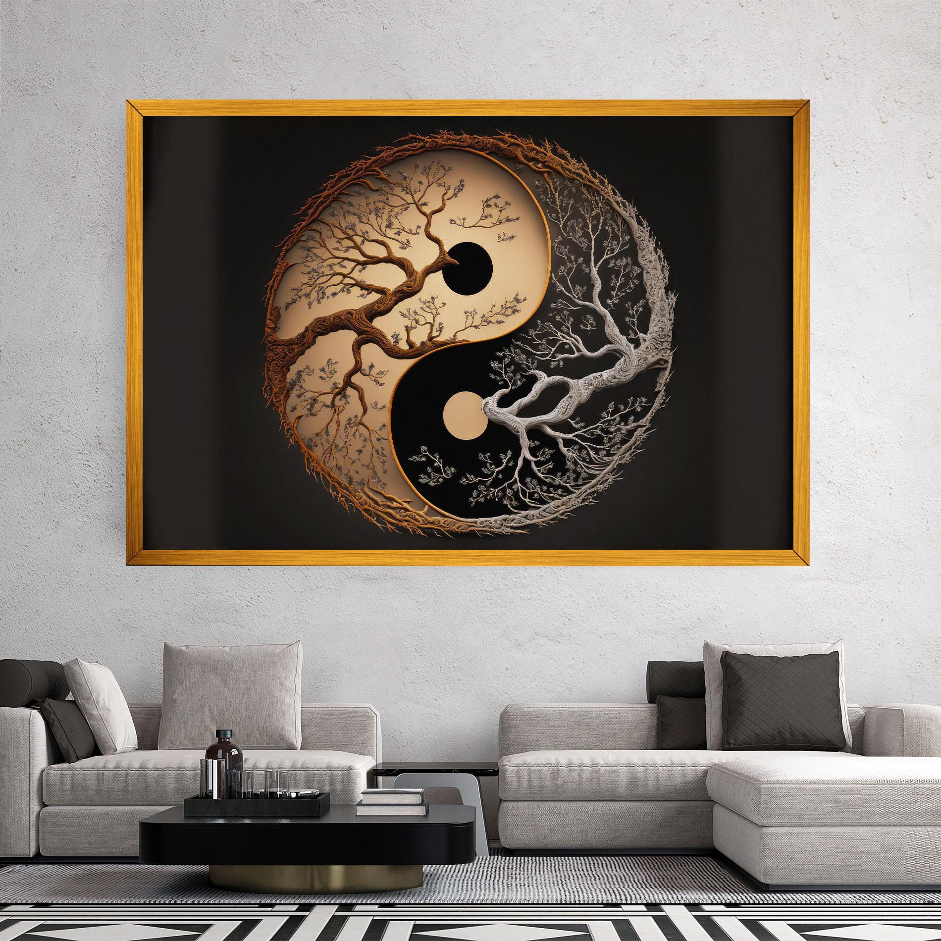 Tablou Canvas Old Tree Yinyang mockup 2