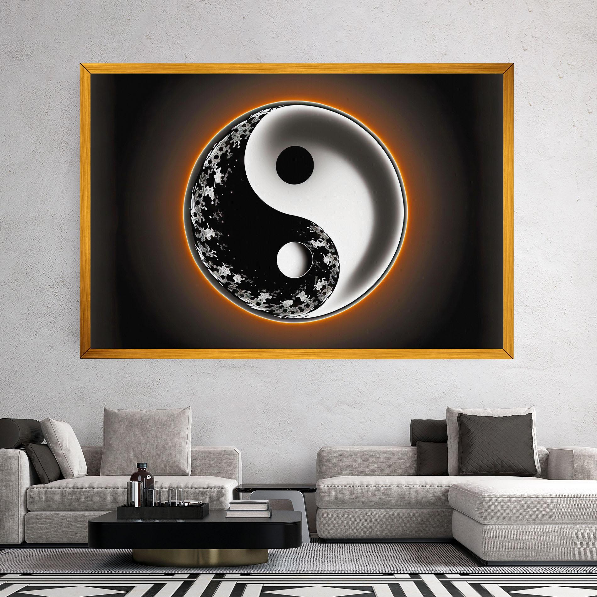 Tablou Canvas Purple Light Yinyang mockup 2