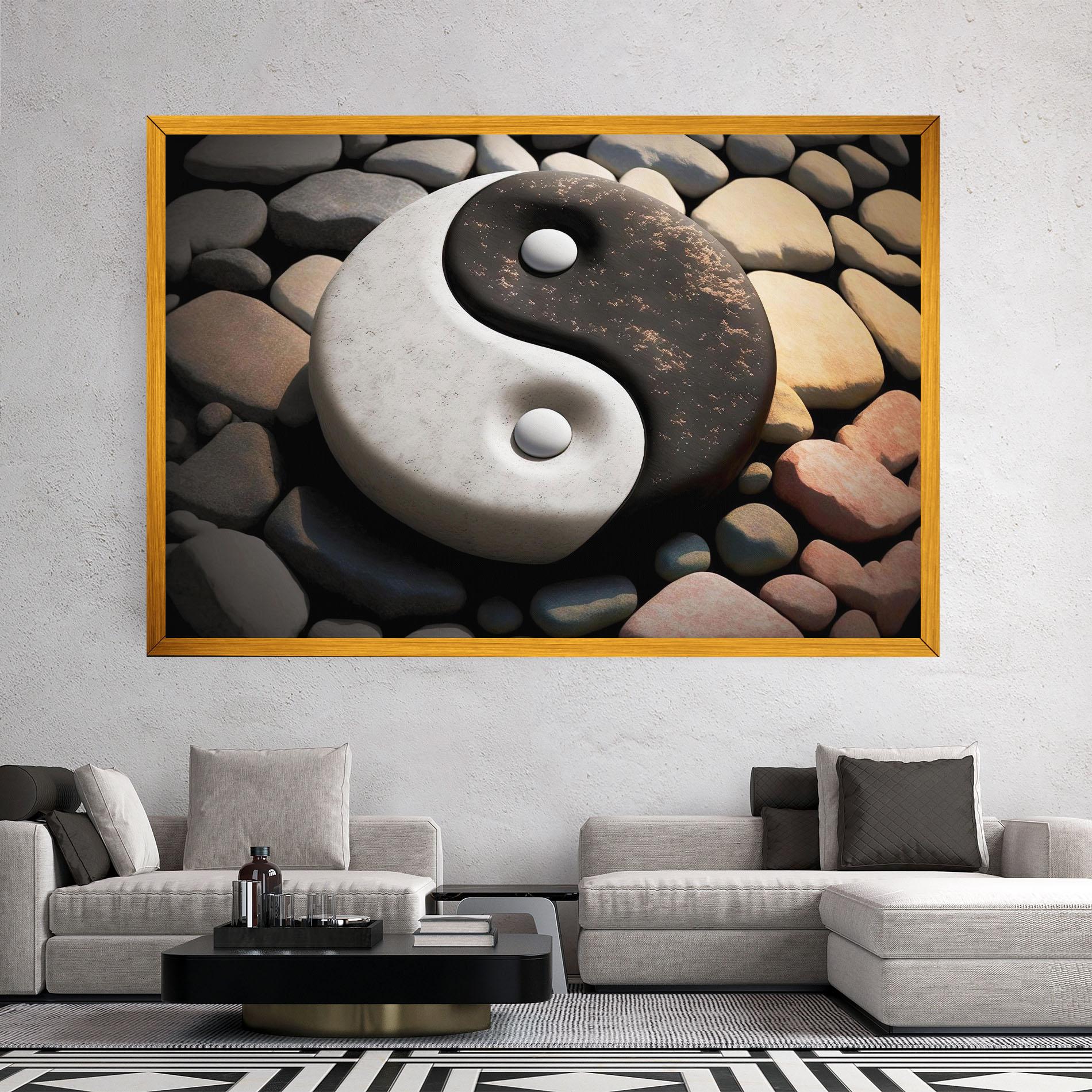 Tablou Canvas Stone Yinyang mockup 2