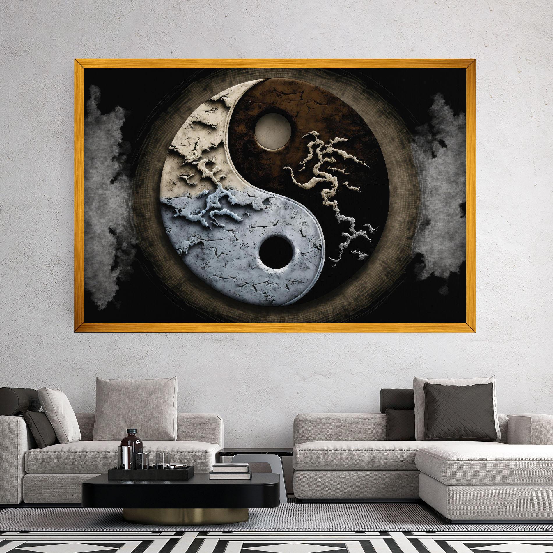 Tablou Canvas Vintage Yinyang mockup 2
