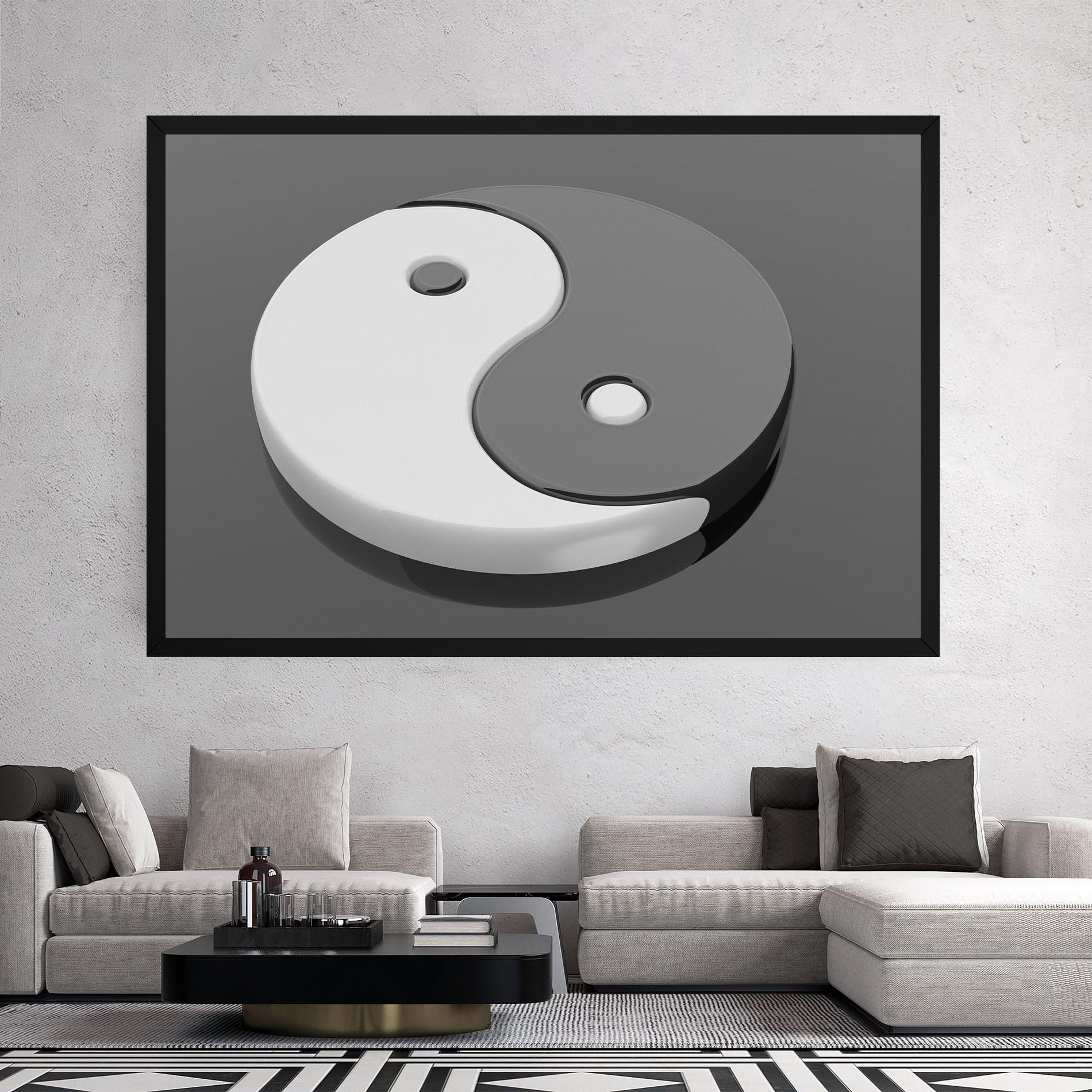 Tablou Canvas 3d Yinyang mockup 2
