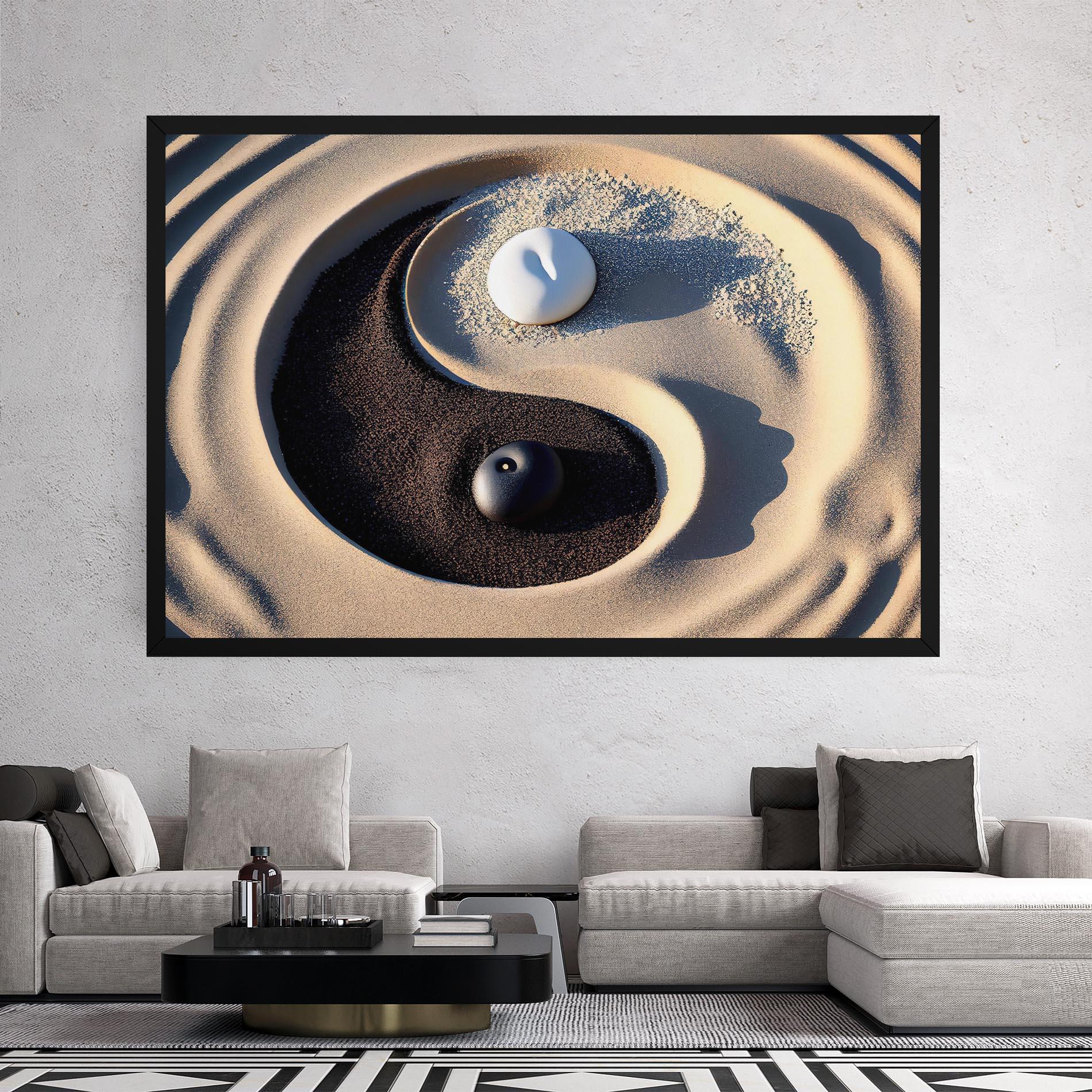 Tablou Canvas Black Sand Yinyang mockup 2