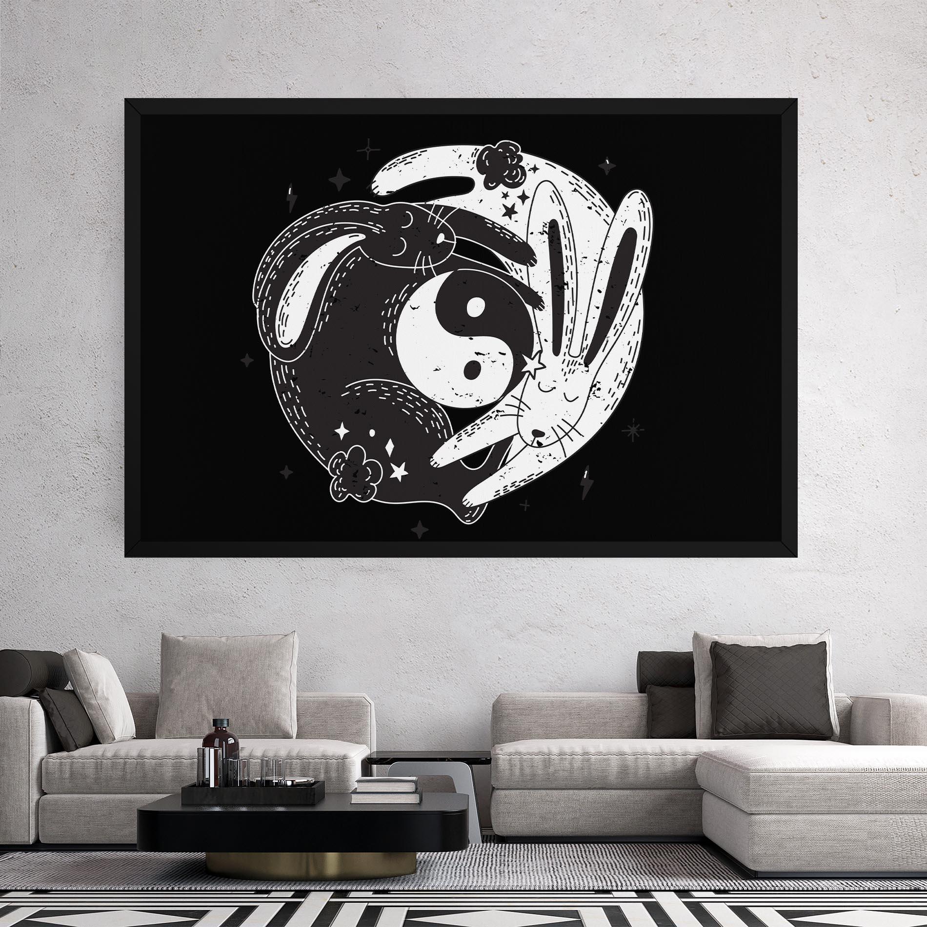 Tablou Canvas Bunny Yinyang mockup 2