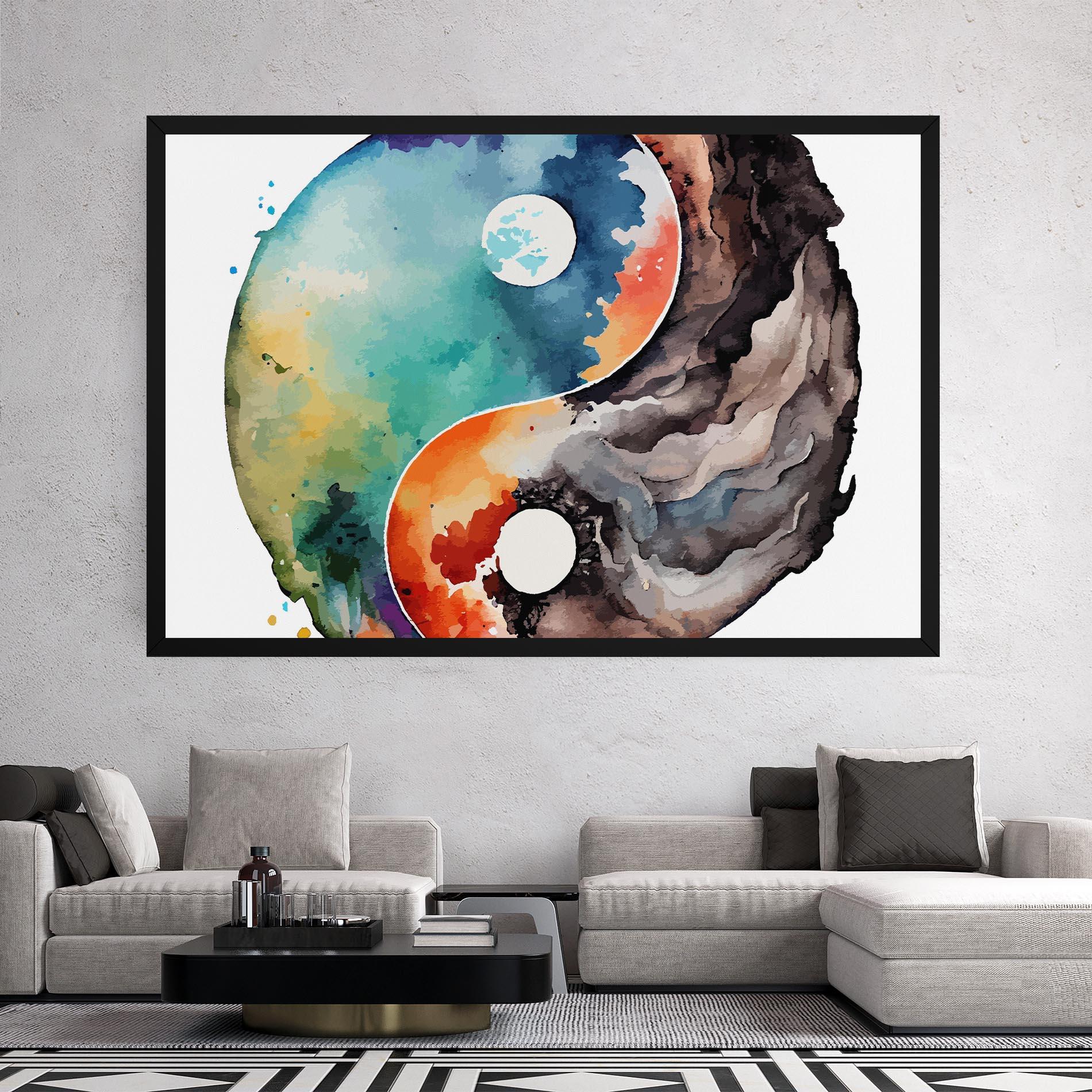 Tablou Canvas Earth Yinyang Art mockup 2