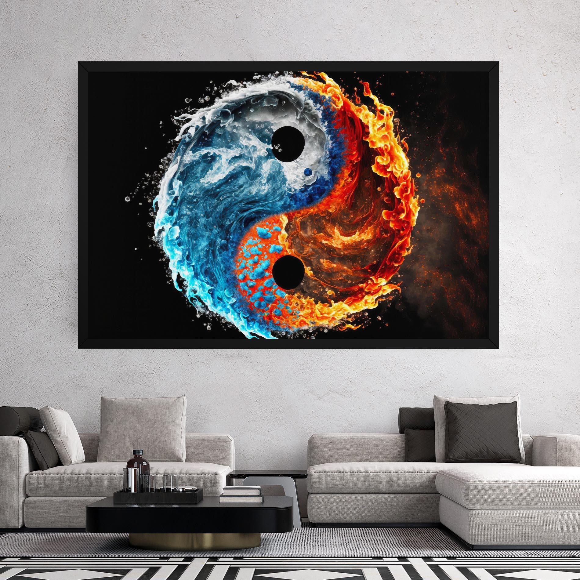 Tablou Canvas Fire Water Yin Yang mockup 2