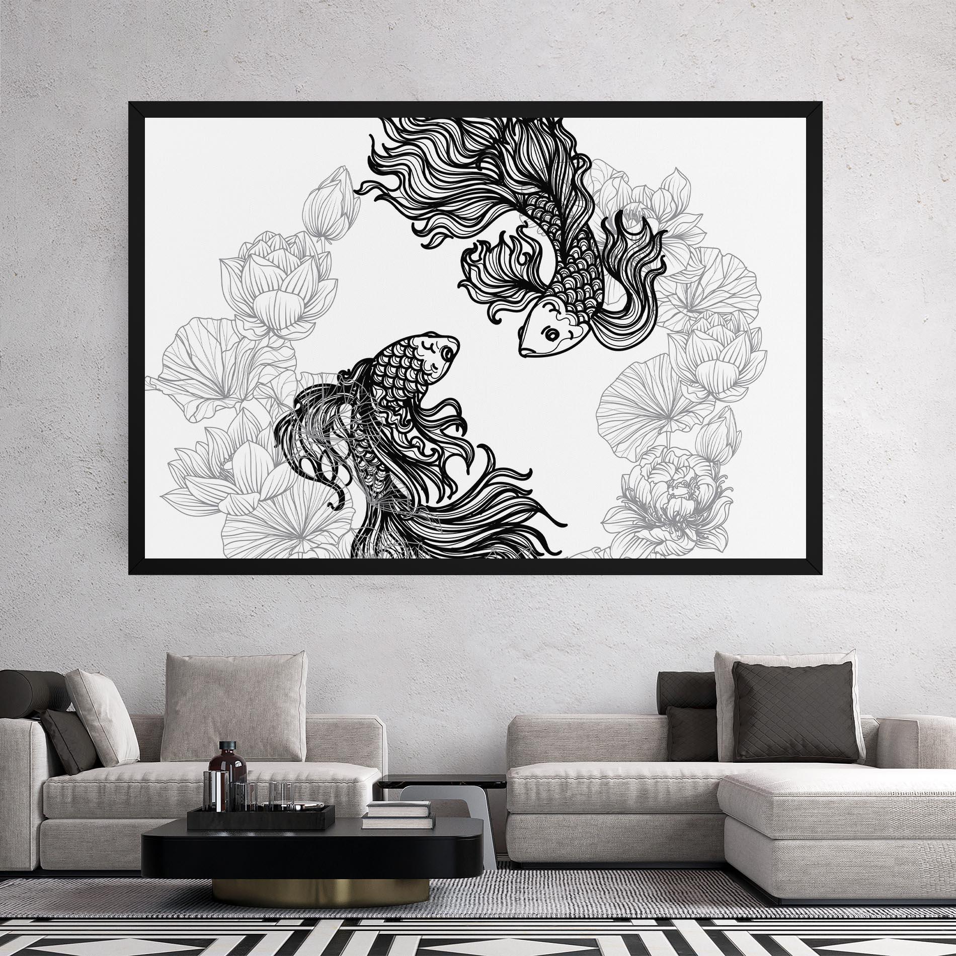 Tablou Canvas Fish Yinyang mockup 2