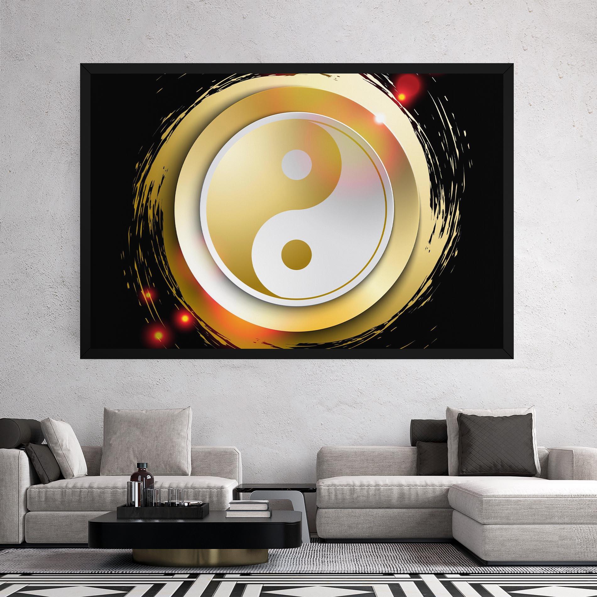 Tablou Canvas Gold Light Yinyang mockup 2