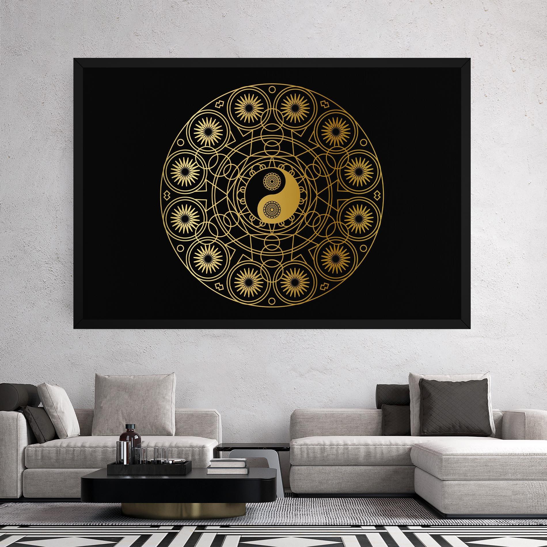 Tablou Canvas Gold Meditation Mandala mockup 2