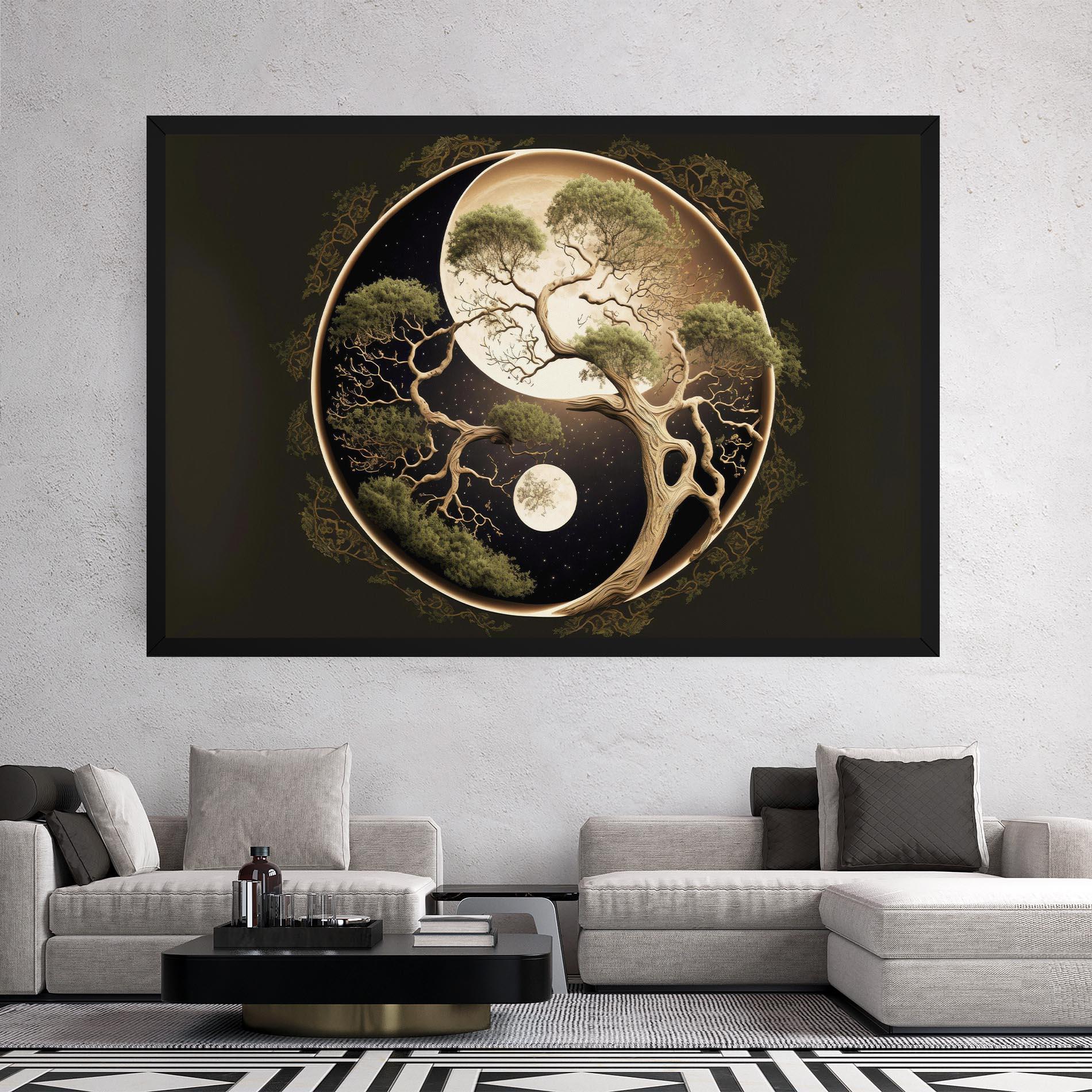 Tablou Canvas Green Tree Yinyang mockup 2