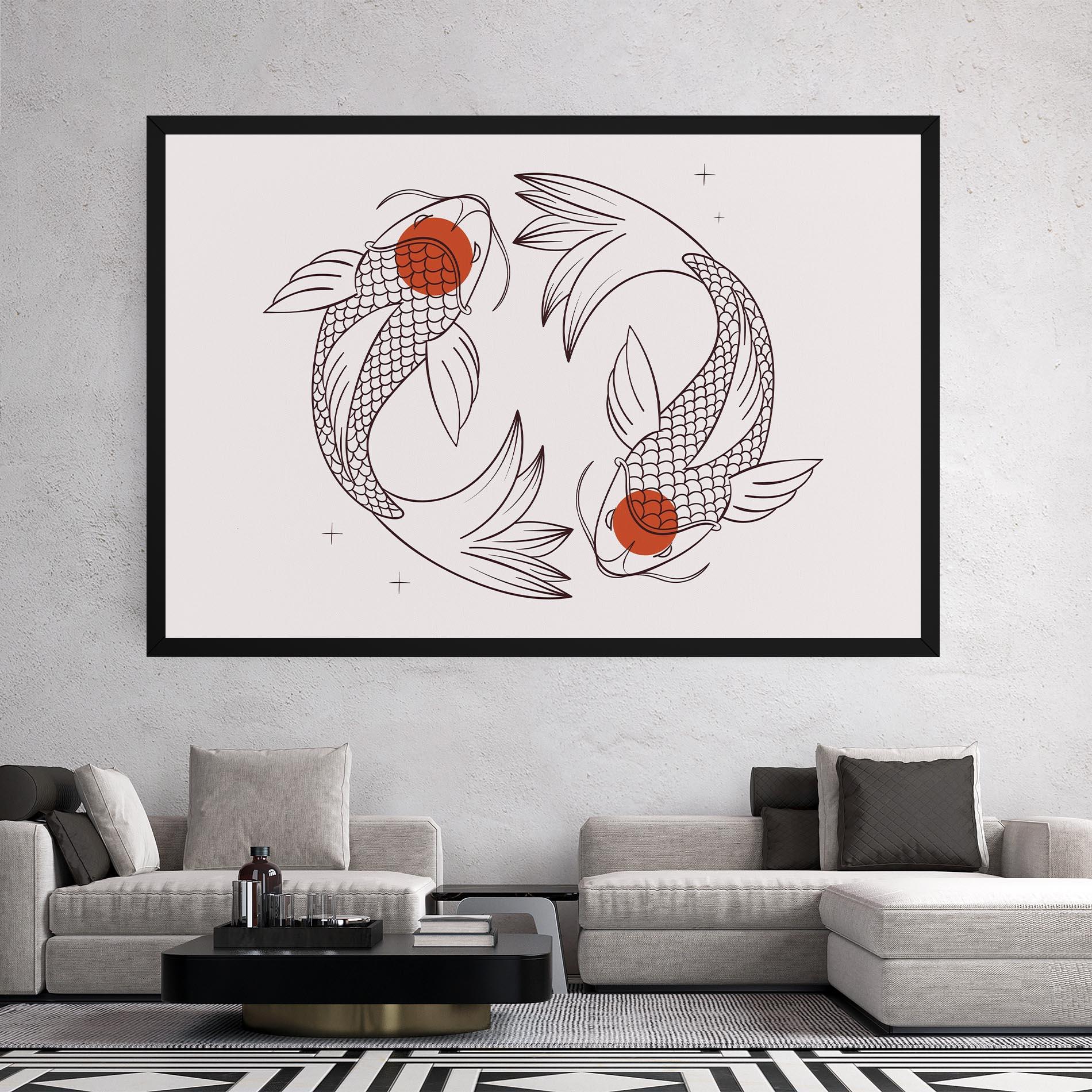 Tablou Canvas Koi Yinyang Art mockup 2
