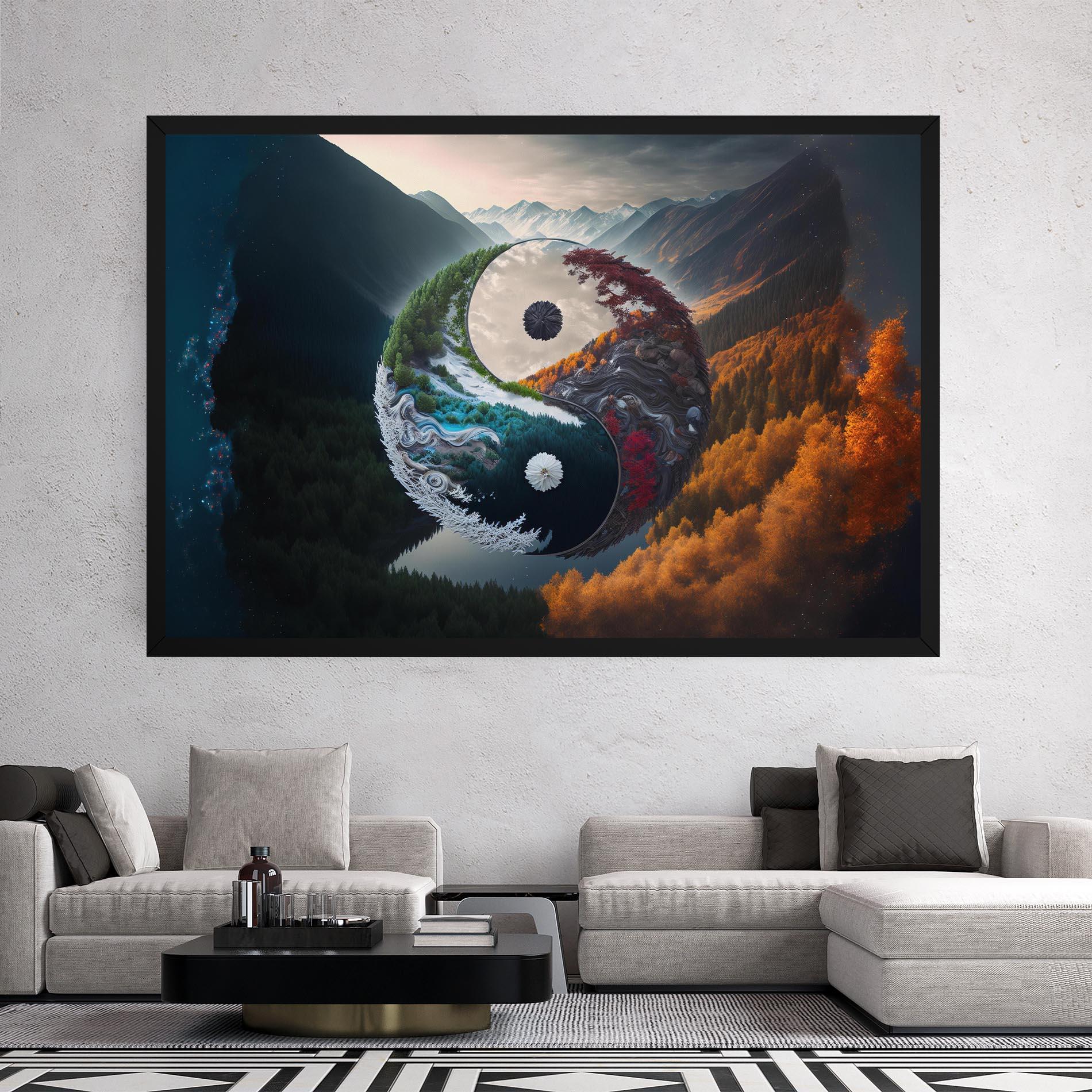 Tablou Canvas Mountain Yinyang mockup 2