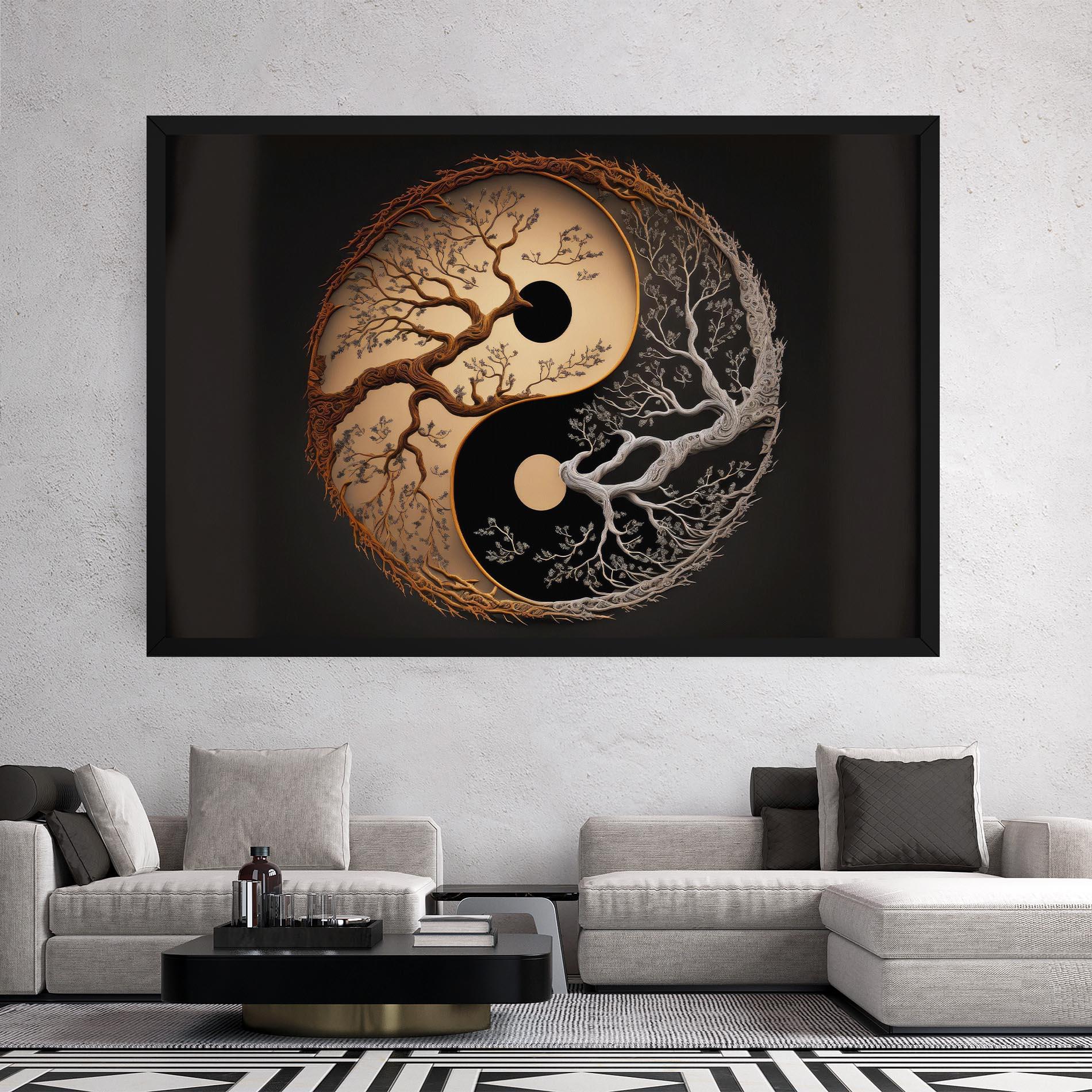 Tablou Canvas Old Tree Yinyang mockup 2