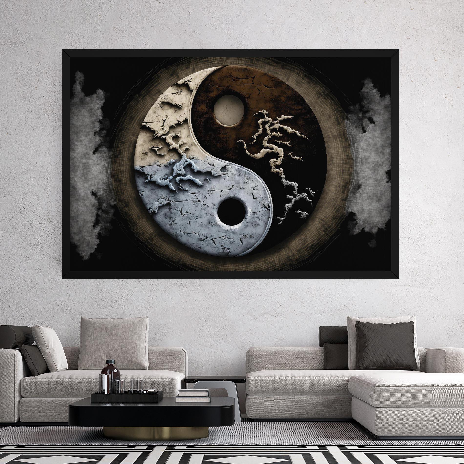 Tablou Canvas Vintage Yinyang mockup 2