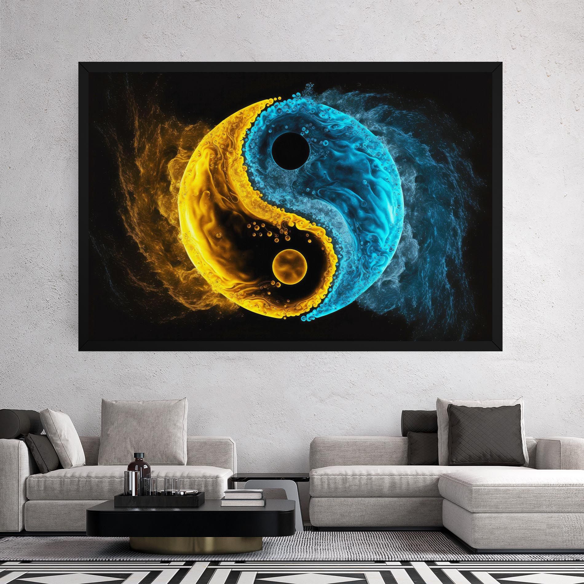 Yellow Blue Yinyang mockup 2