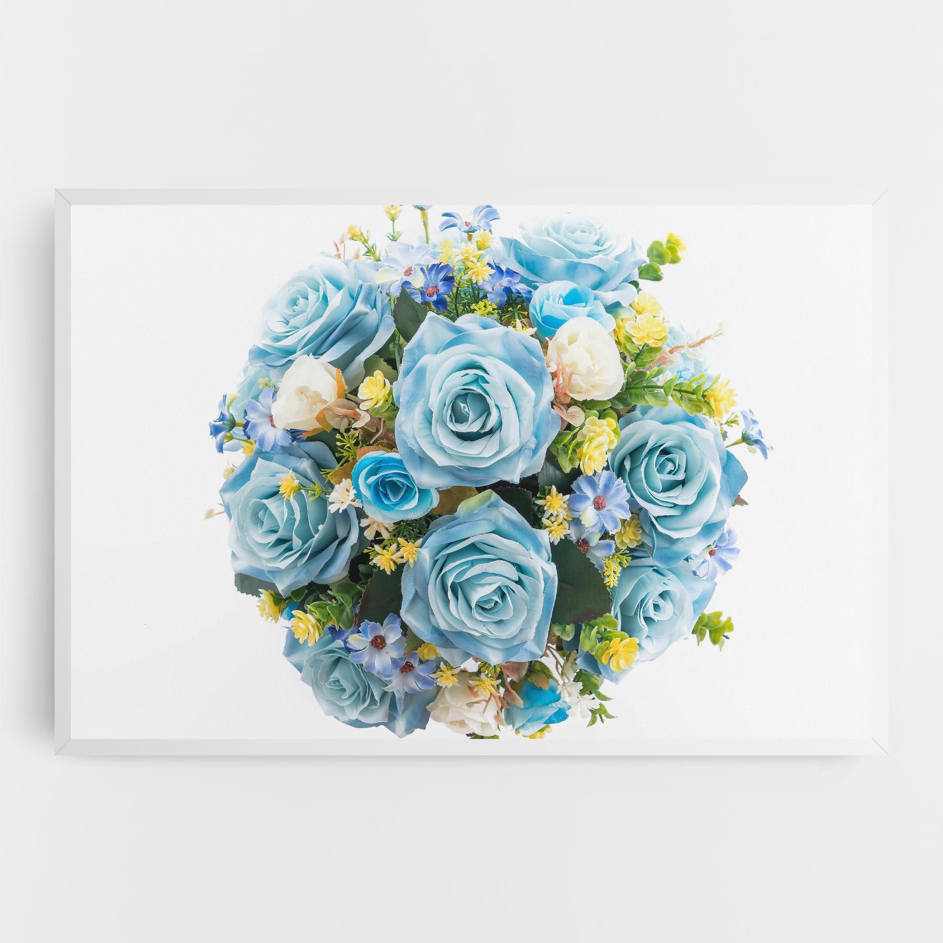 Tablou Canvas Blue Roses Bouquet mockup 0