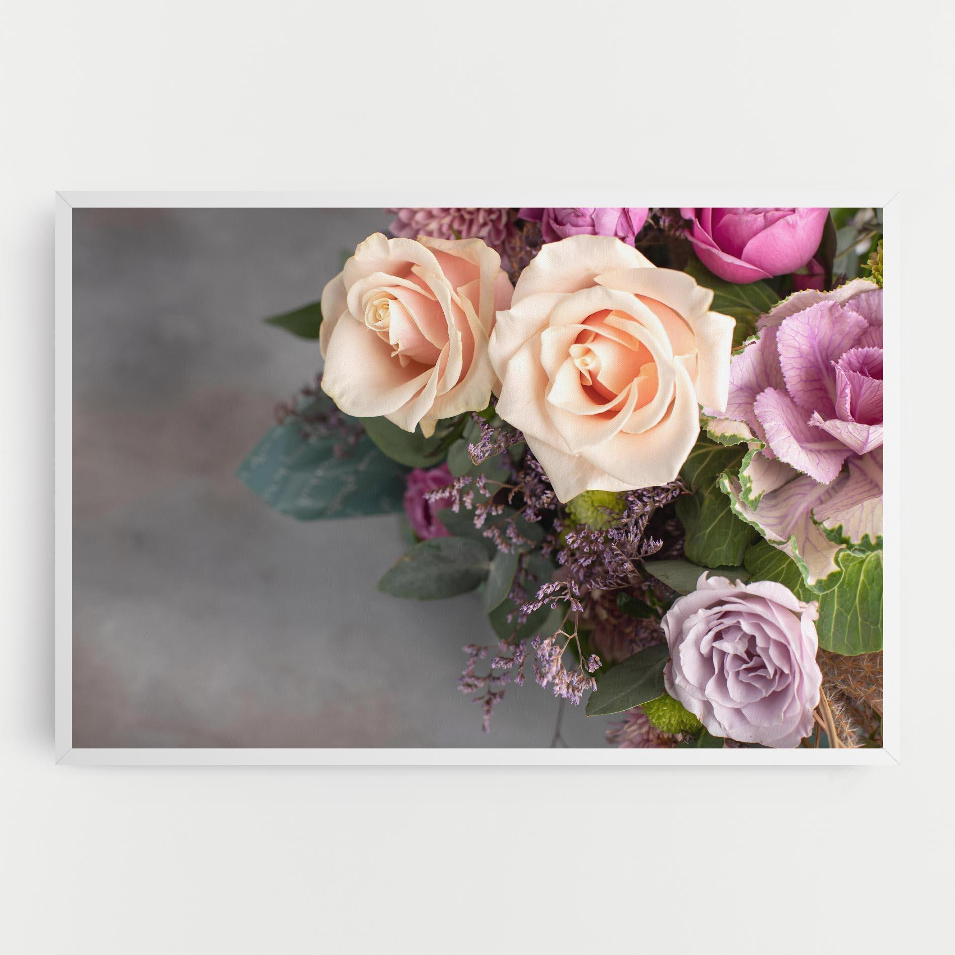 Tablou Canvas Cream Purple Bouquet mockup 0