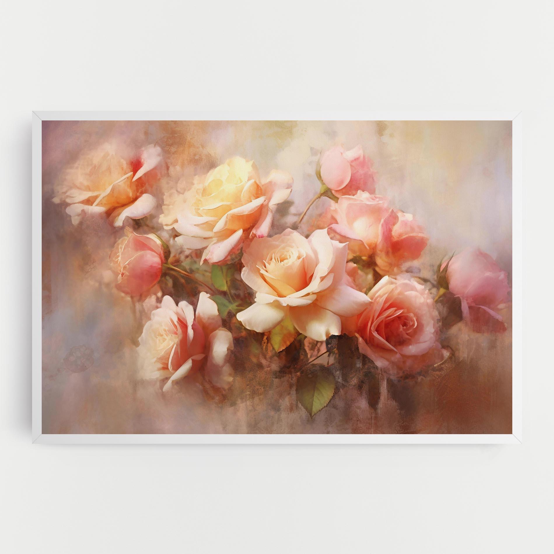 Tablou Canvas Roses Bouquet Painting mockup 0