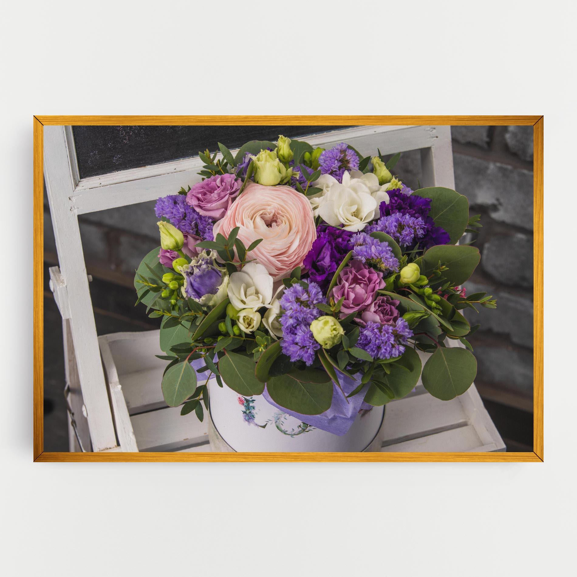 Tablou Canvas Big Pink Rose Bouquet mockup 0