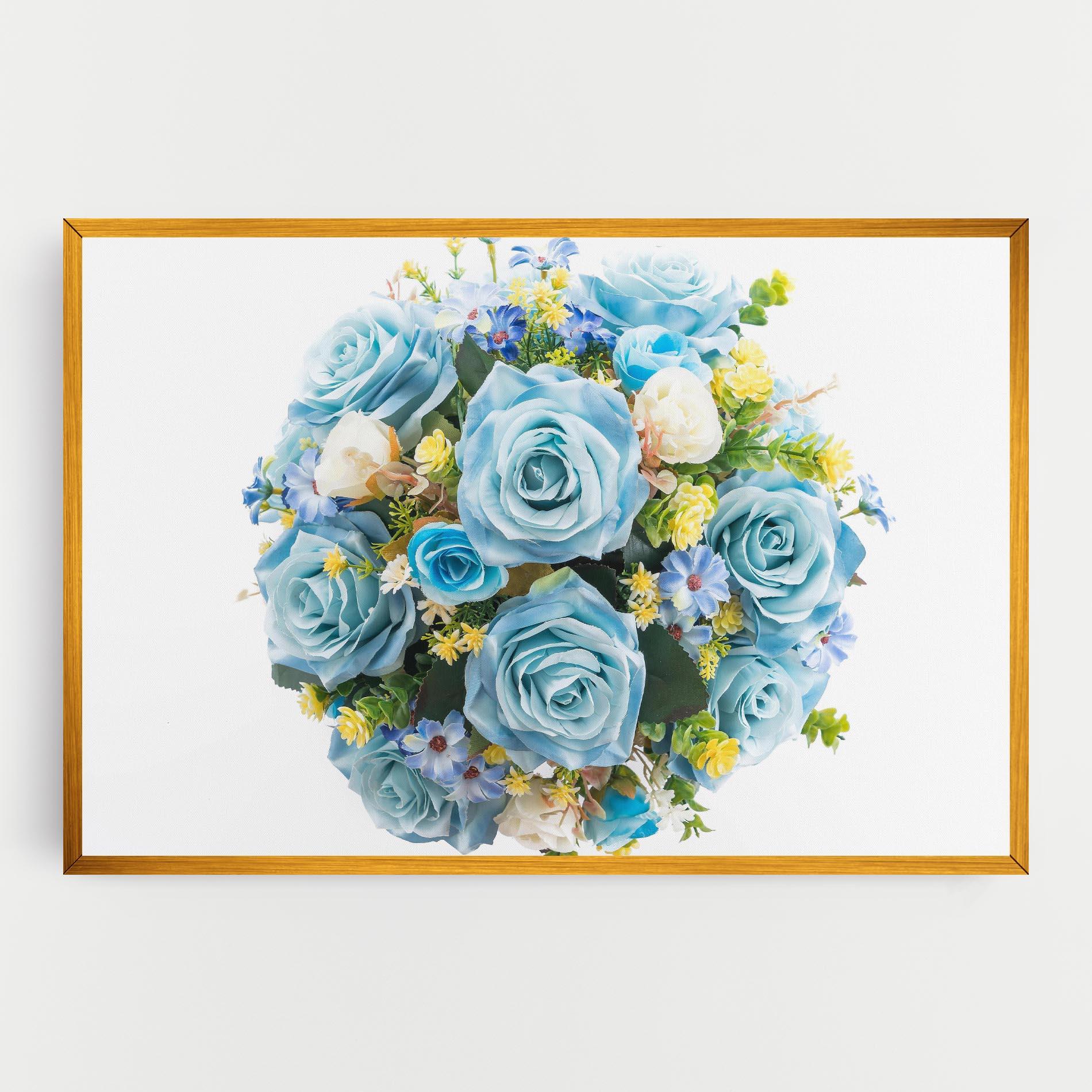 Tablou Canvas Blue Roses Bouquet mockup 0